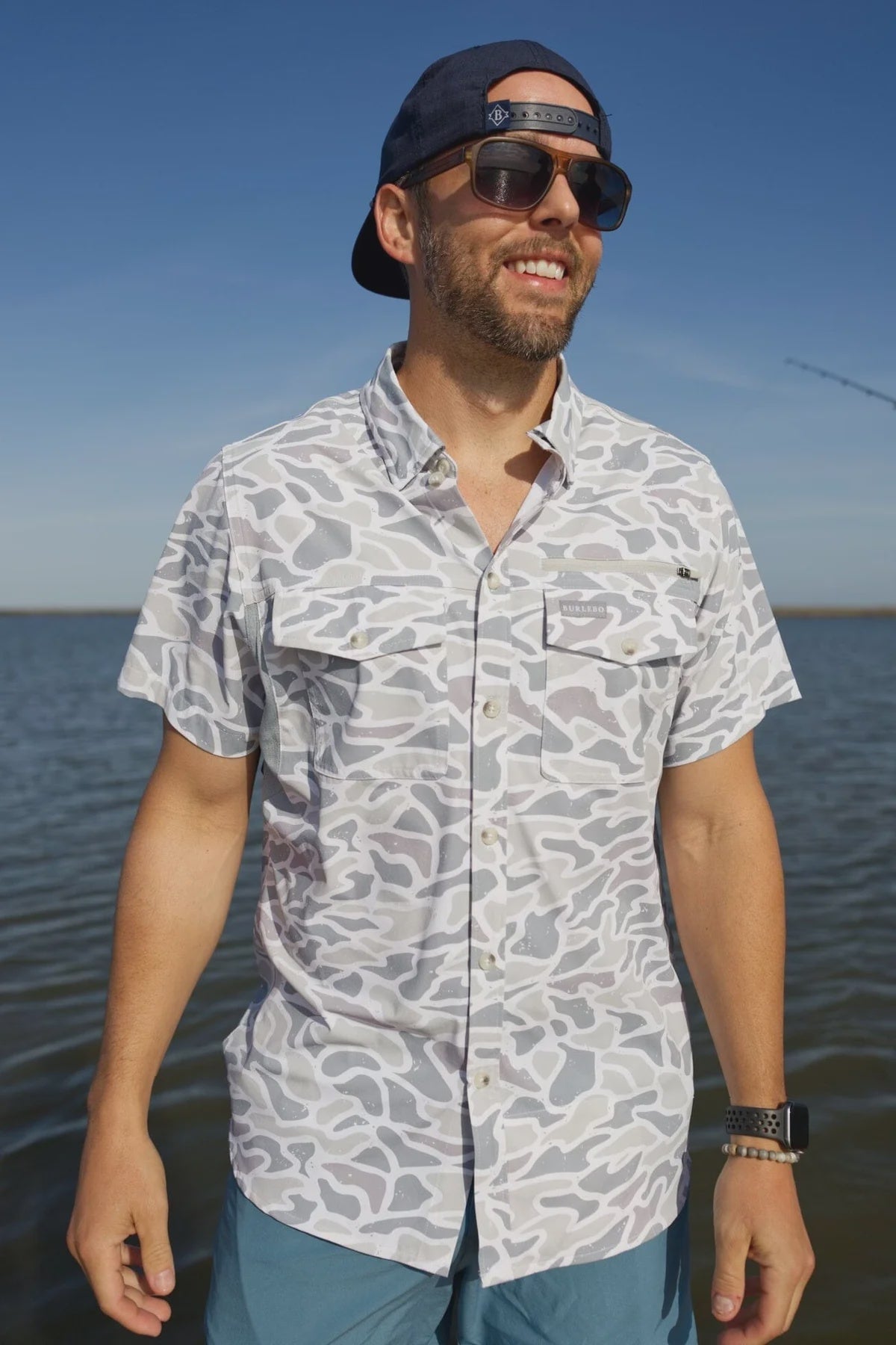 Burlebo White Camo Performance Fishing Shirt - Southern Soule Designs