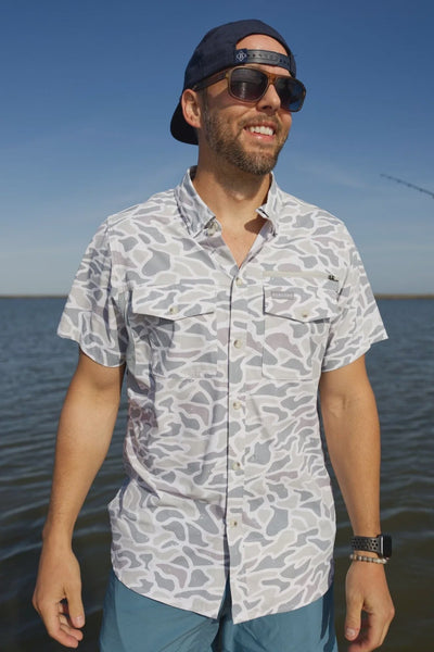 Burlebo White Camo Performance Fishing Shirt - Southern Soule Designs