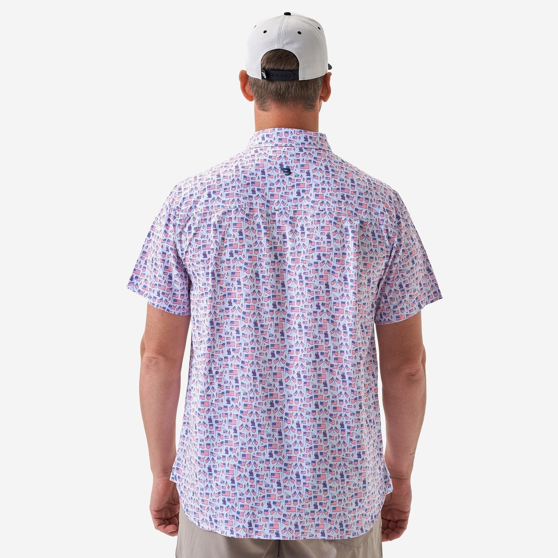 Burlebo White Old Glory Performance Button Up - Southern Soule Designs