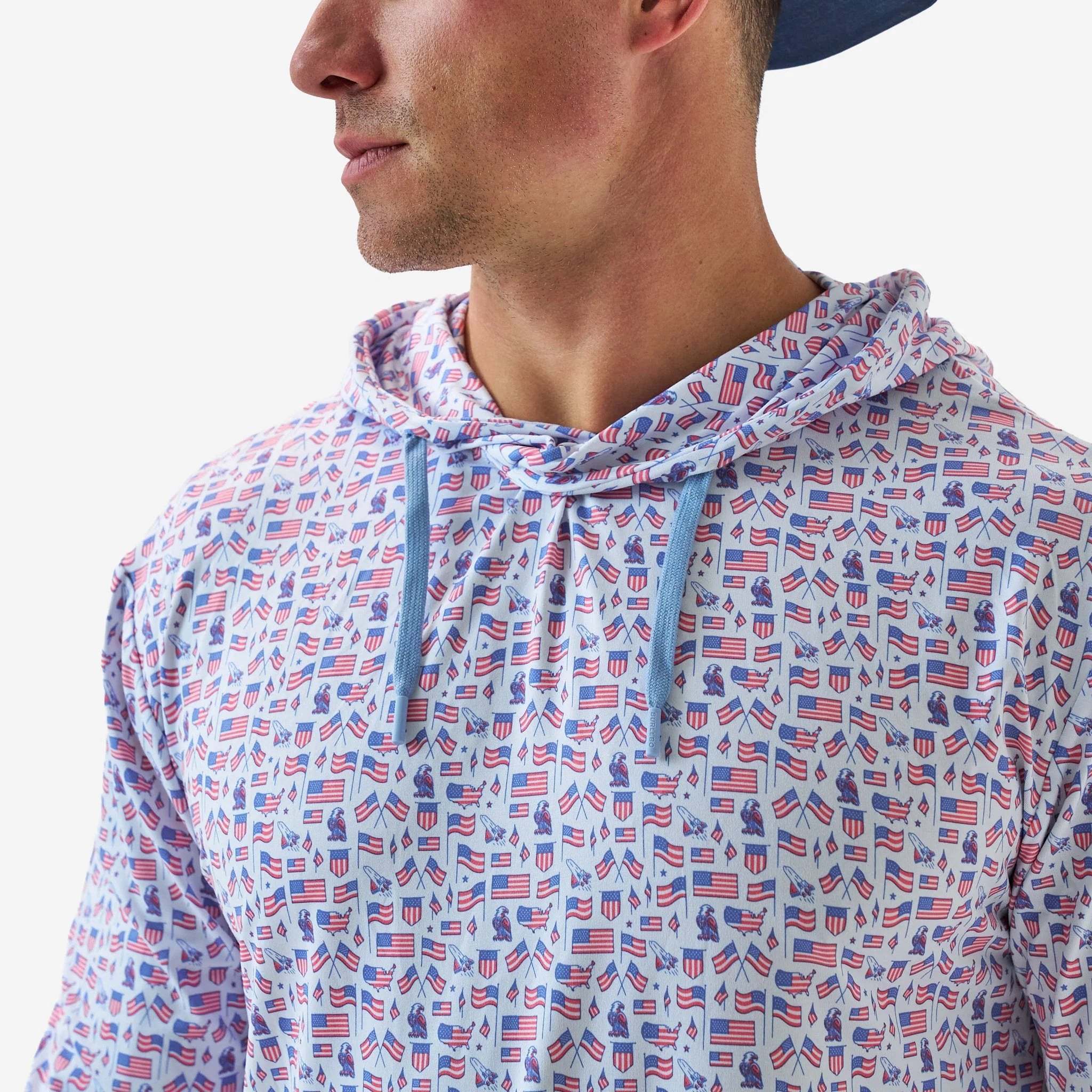 Burlebo White Old Glory Performance Hoodie - Southern Soule Designs