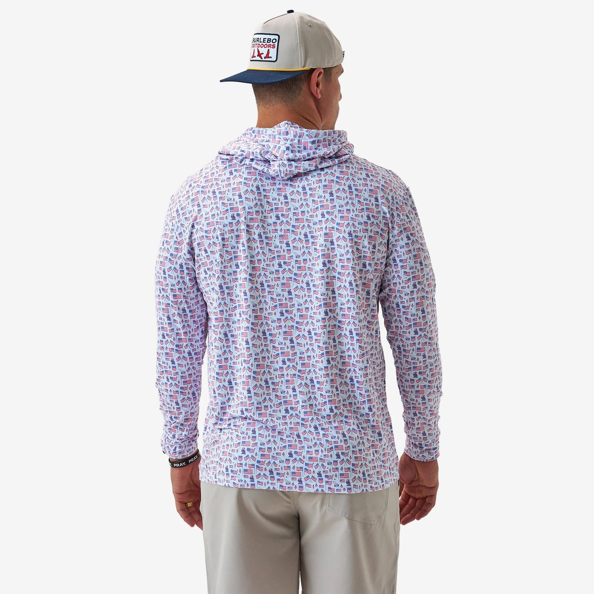 Burlebo White Old Glory Performance Hoodie - Southern Soule Designs