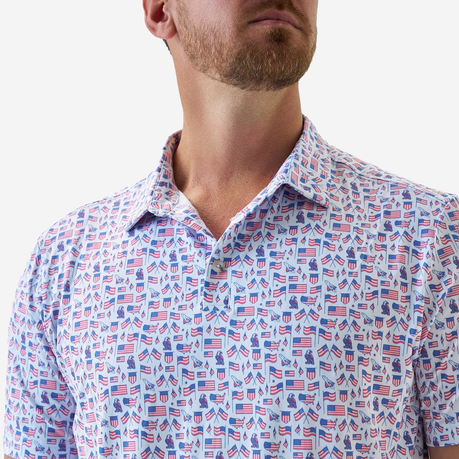 Burlebo White Old Glory Performance Polo - Southern Soule Designs
