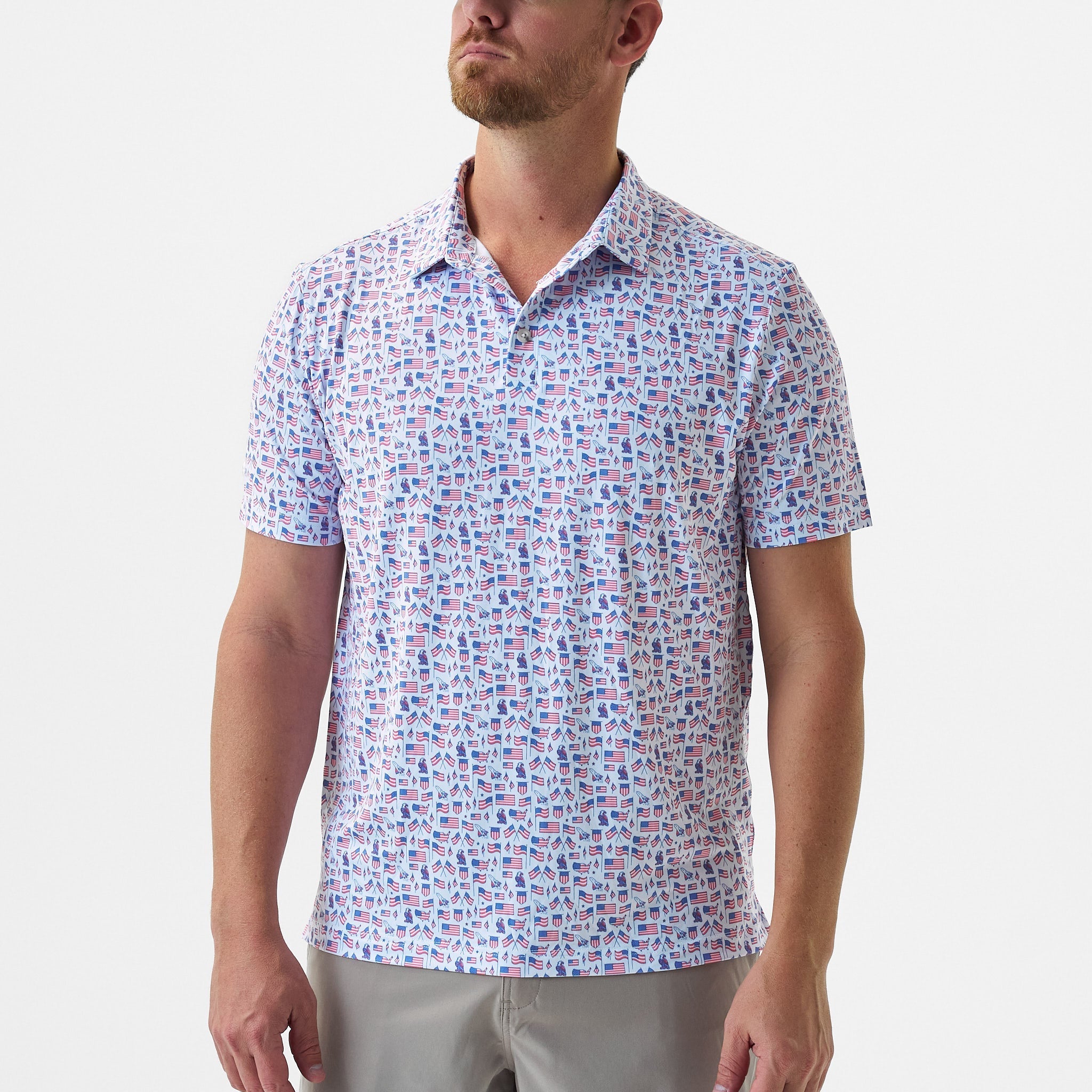 Burlebo White Old Glory Performance Polo - Southern Soule Designs