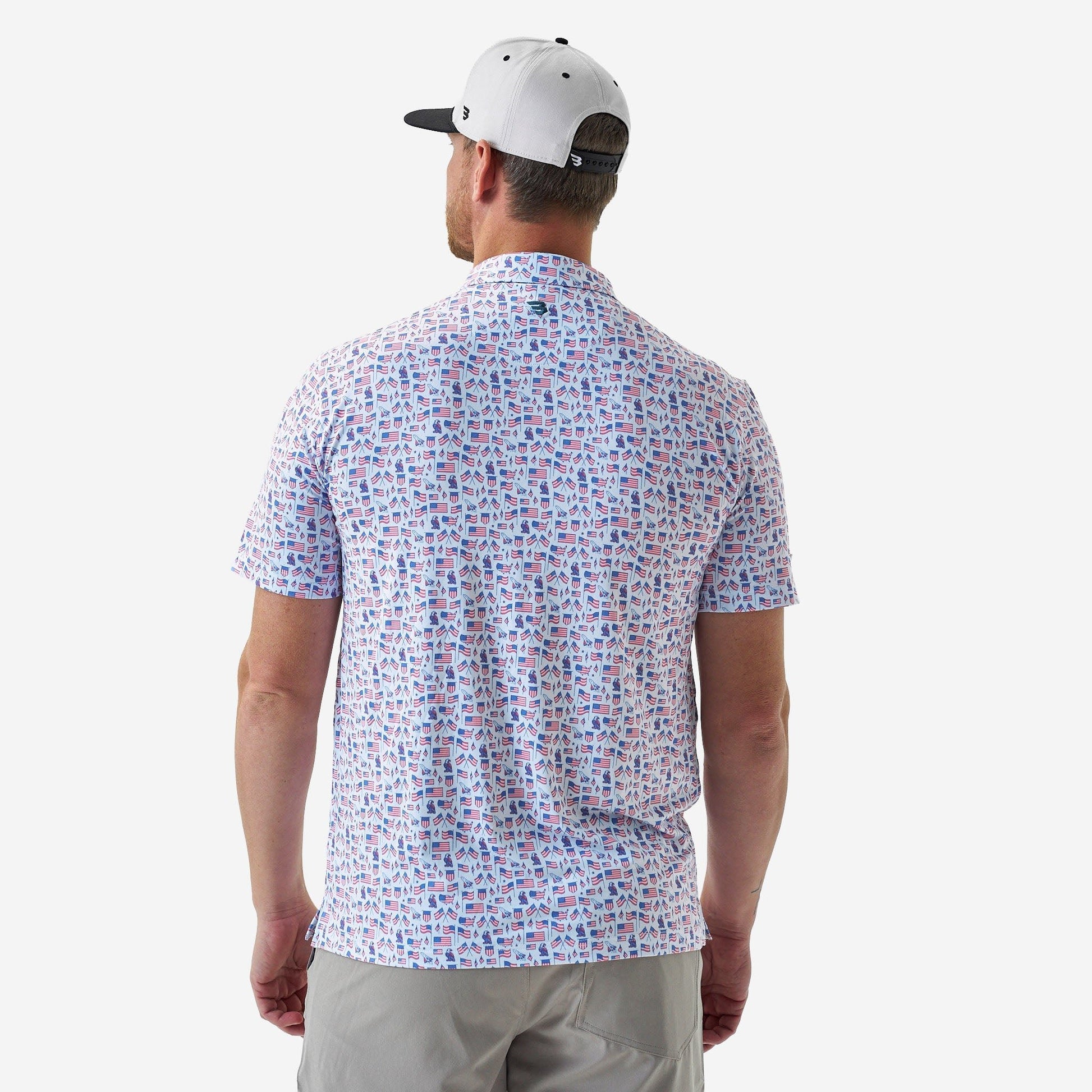 Burlebo White Old Glory Performance Polo - Southern Soule Designs