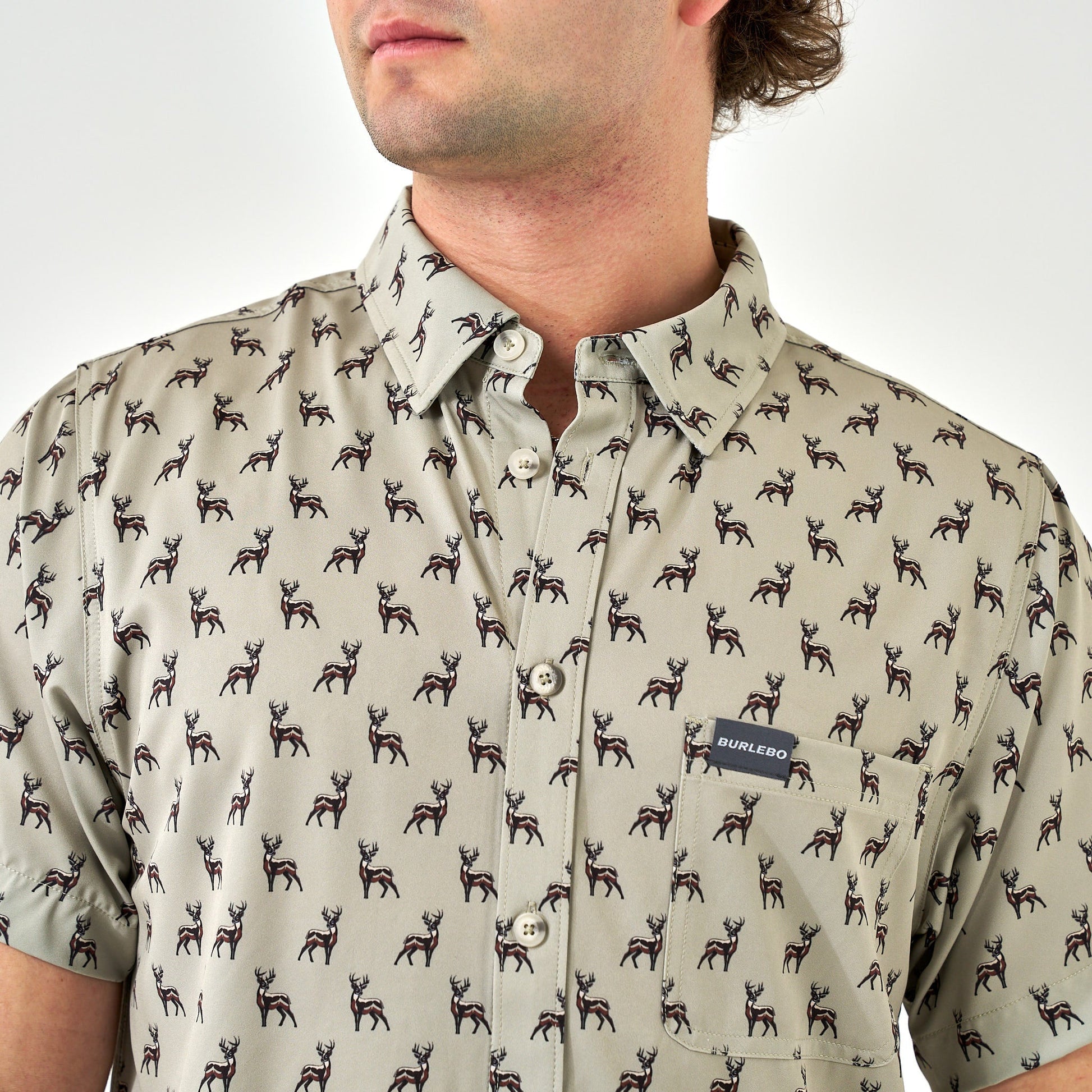 Burlebo Whitetail Green Performance Button Up - Southern Soule Designs