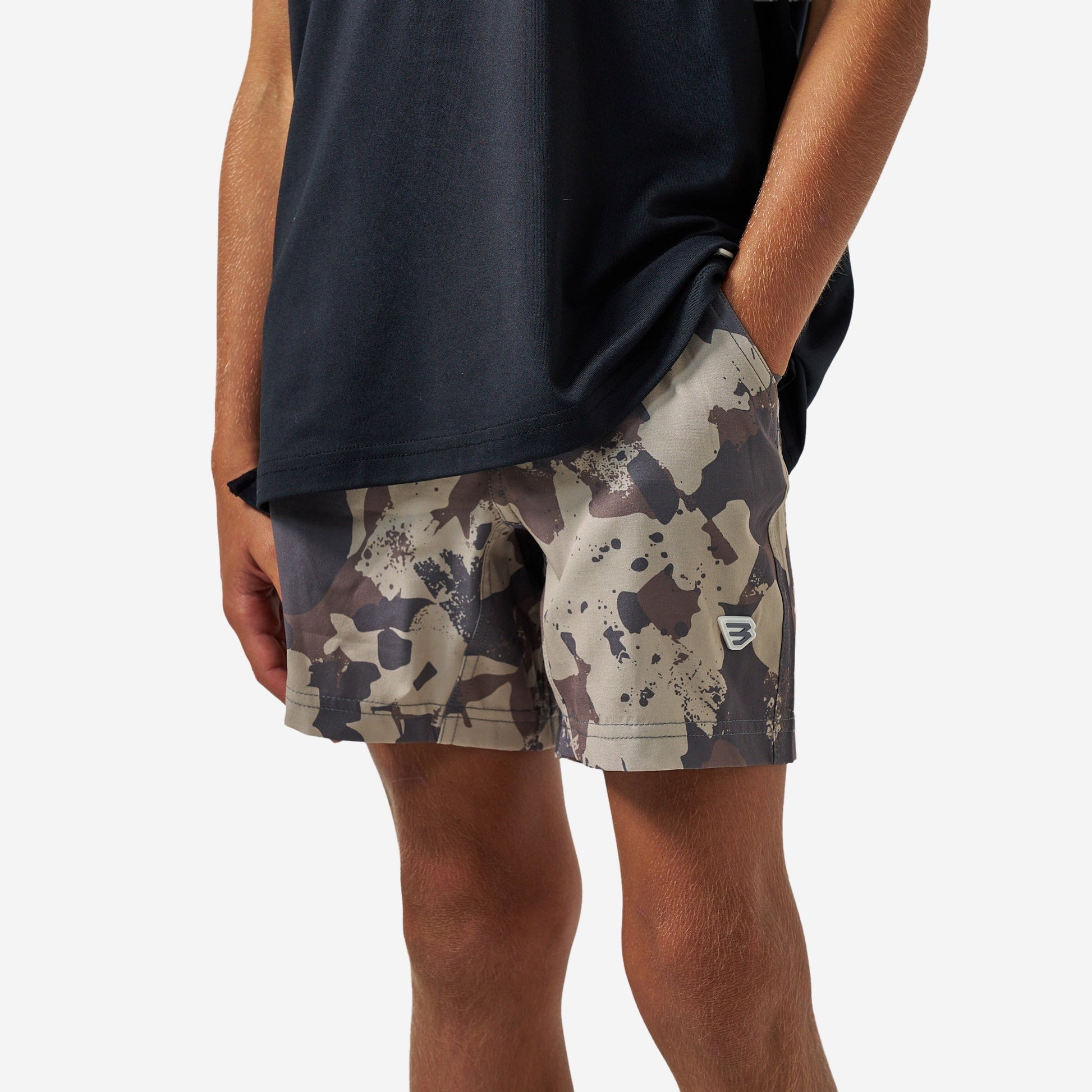 Burlebo Youth Athletic Shorts - Splatter Camo - Southern Soule Designs