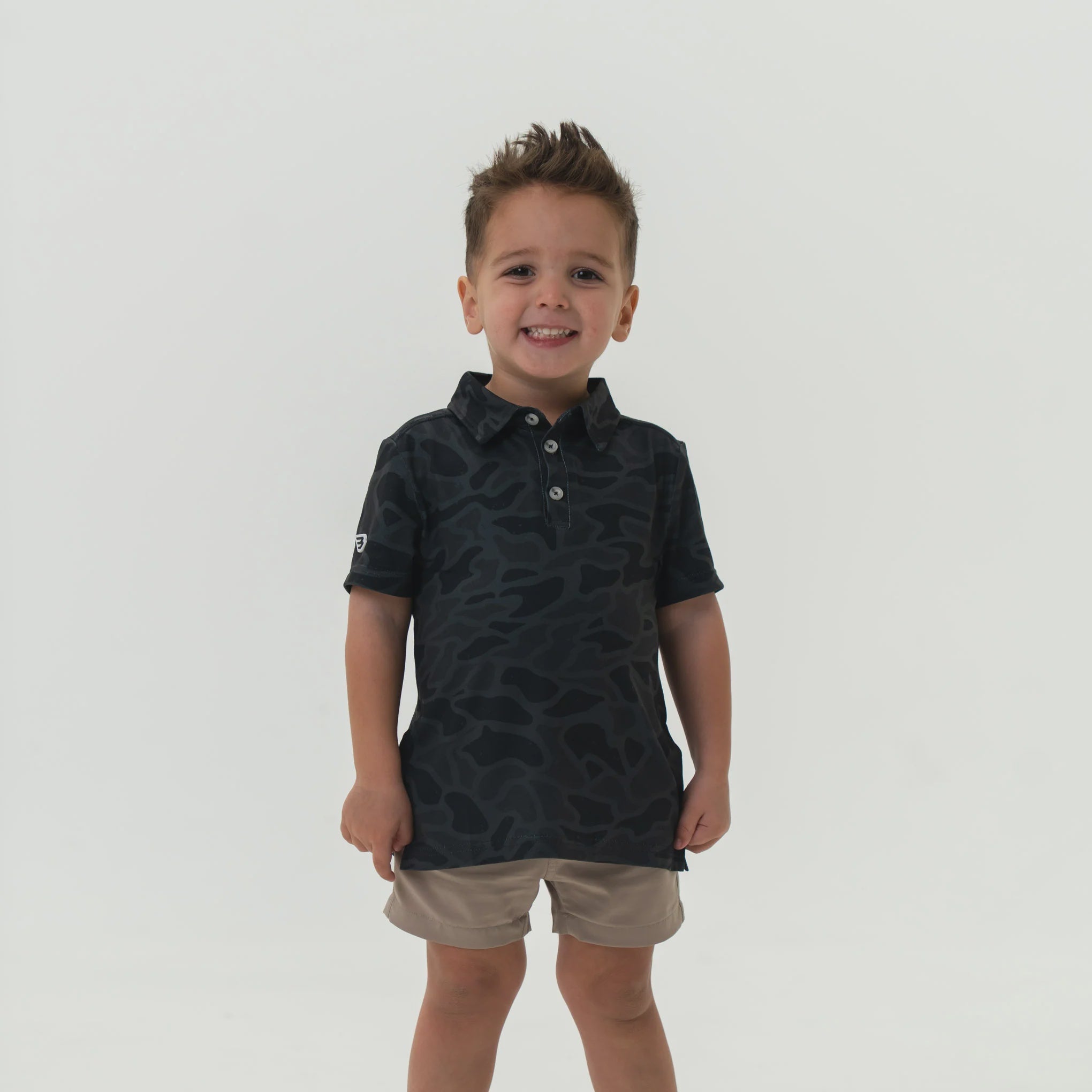Burlebo Youth Black Camo Polo - Southern Soule Designs