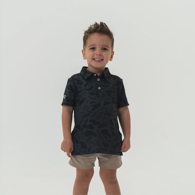 Burlebo Youth Black Camo Polo - Southern Soule Designs