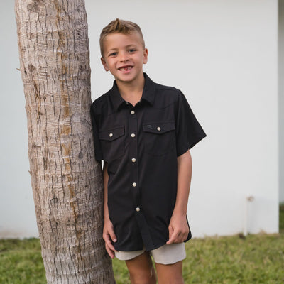 Burlebo Youth Black Performance Western Shirt - Southern Soule Designs