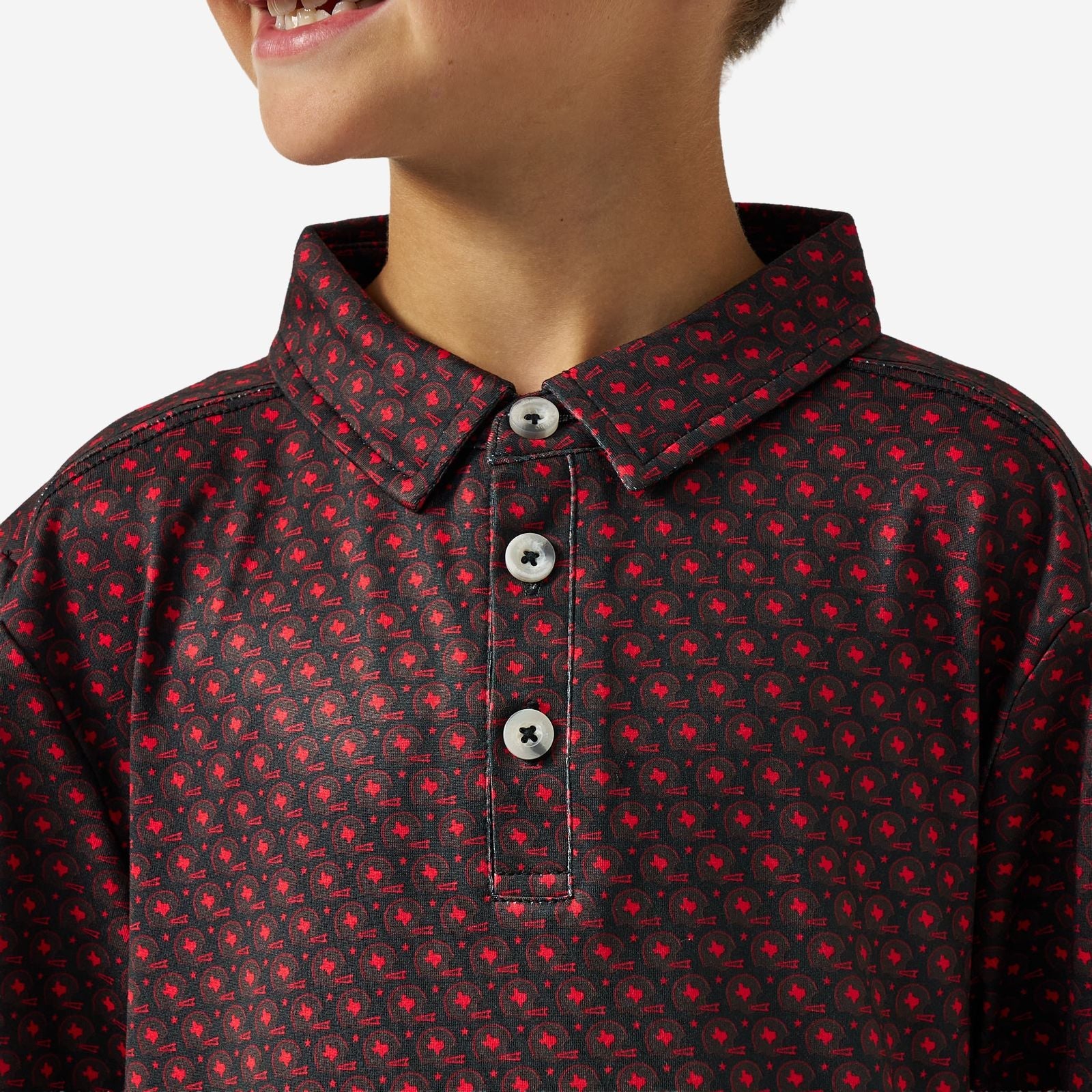 Burlebo Youth Black/Red Vintage Helmets Polo - Southern Soule Designs