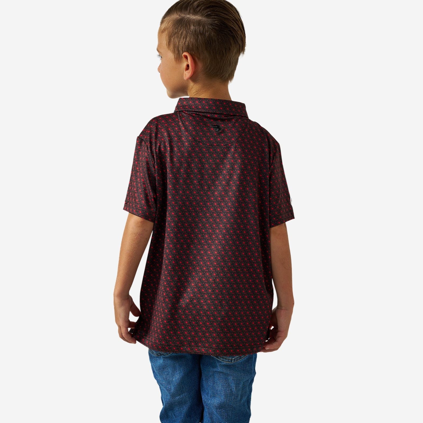 Burlebo Youth Black/Red Vintage Helmets Polo - Southern Soule Designs