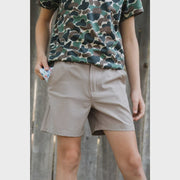 Burlebo Youth Cobblestone Khaki Everyday Shorts with The Great Outdoors Pocket - Southern Soule Designs
