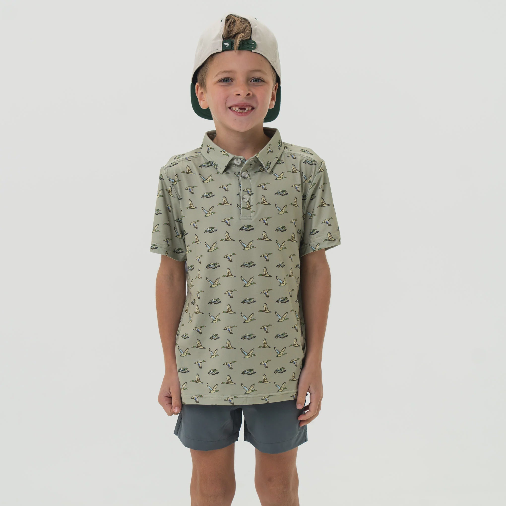 Burlebo Youth Flying Ducks Green Polo - Southern Soule Designs