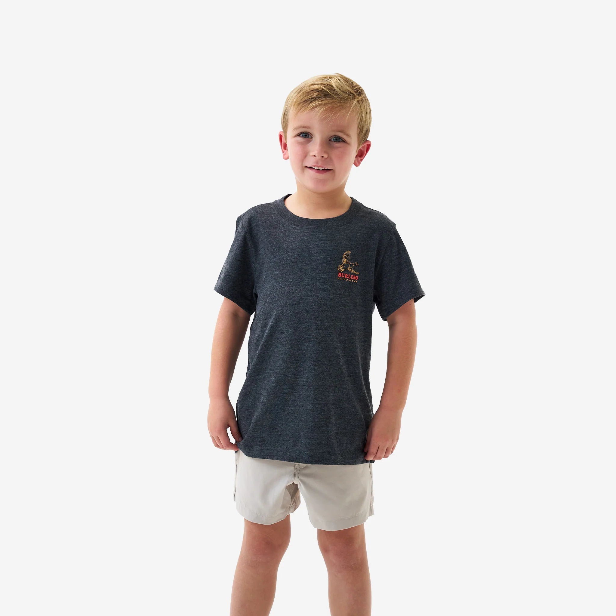 Burlebo Youth Heather Black Duck Wild Tee - Southern Soule Designs