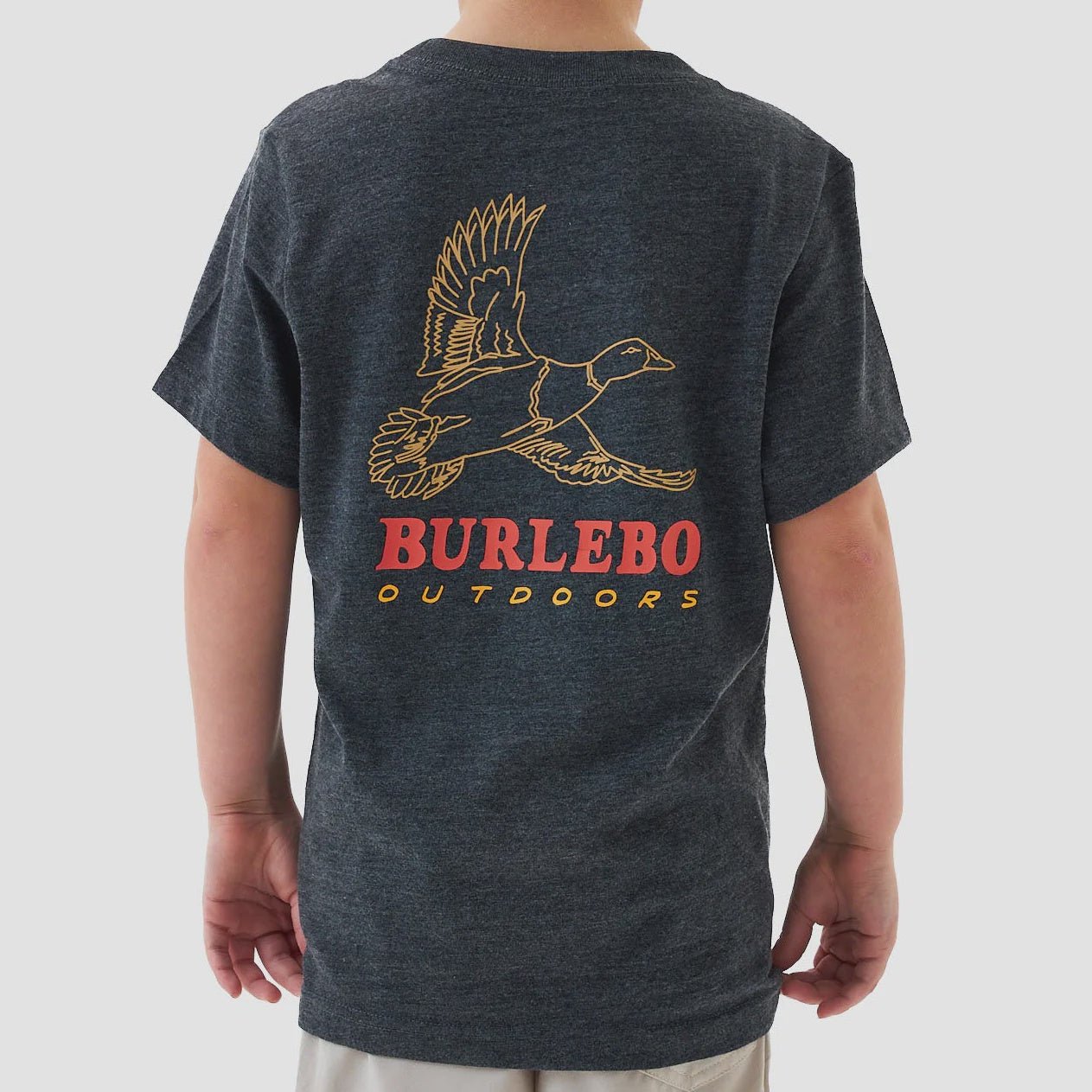 Burlebo Youth Heather Black Duck Wild Tee - Southern Soule Designs
