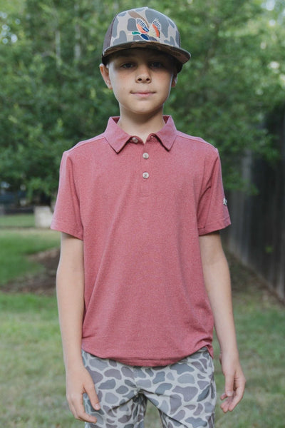Burlebo Youth Heather Brick Polo - Southern Soule Designs