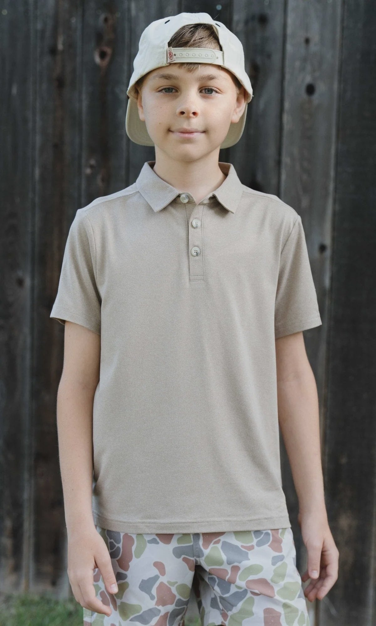 Burlebo Youth Heather Khaki Polo - Southern Soule Designs