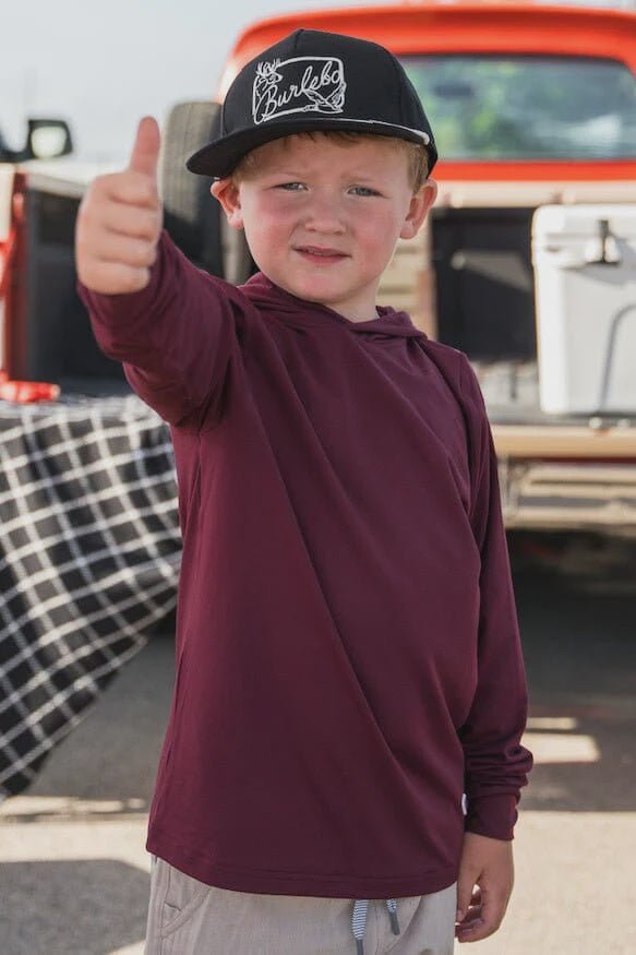 Burlebo Youth Maroon Performance Hoodie - Southern Soule Designs
