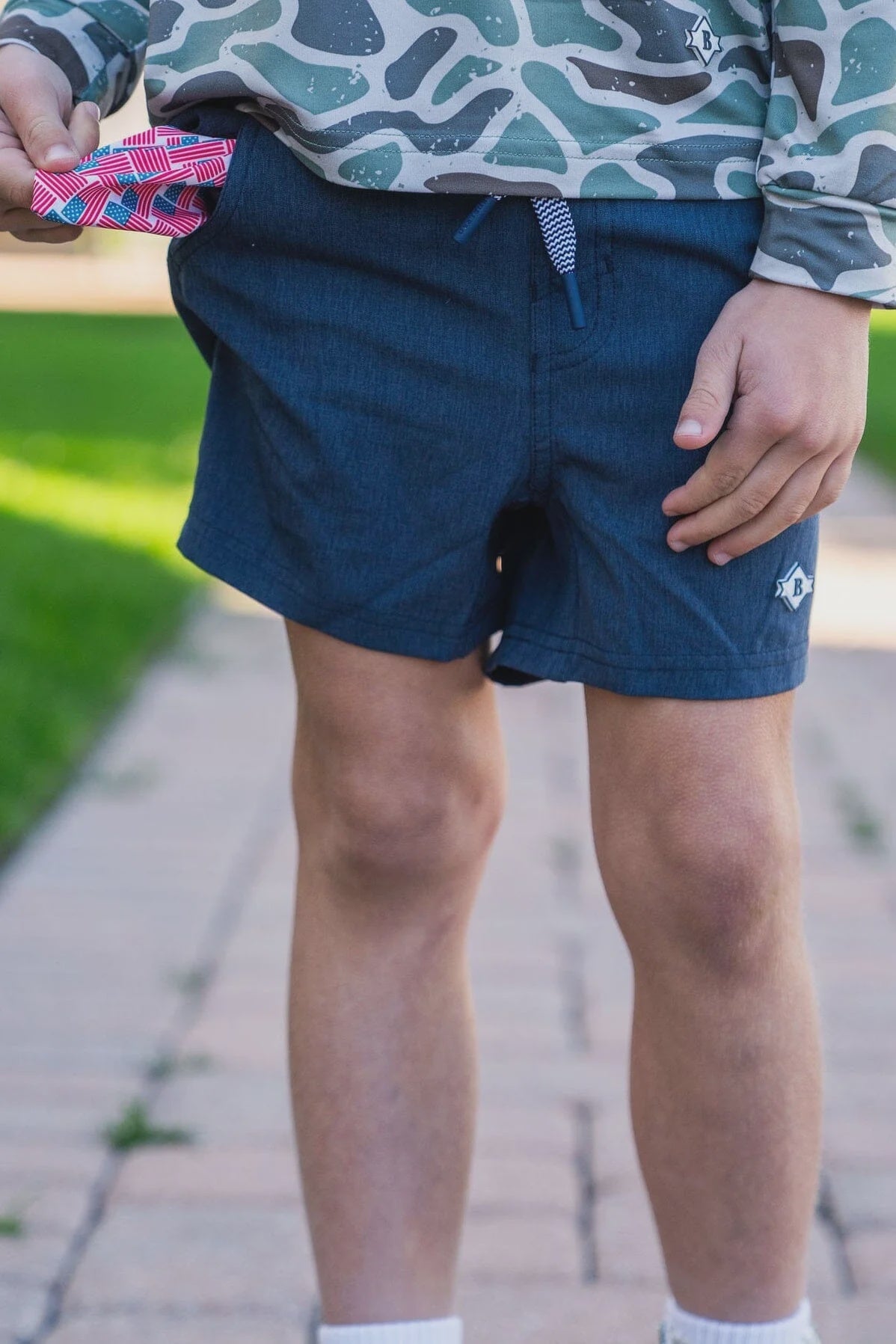 Burlebo Youth Navy Athletic Shorts - Southern Soule Designs