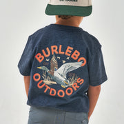 Burlebo Youth Old School Duck Hunt SS Heather Navy Tee - Southern Soule Designs