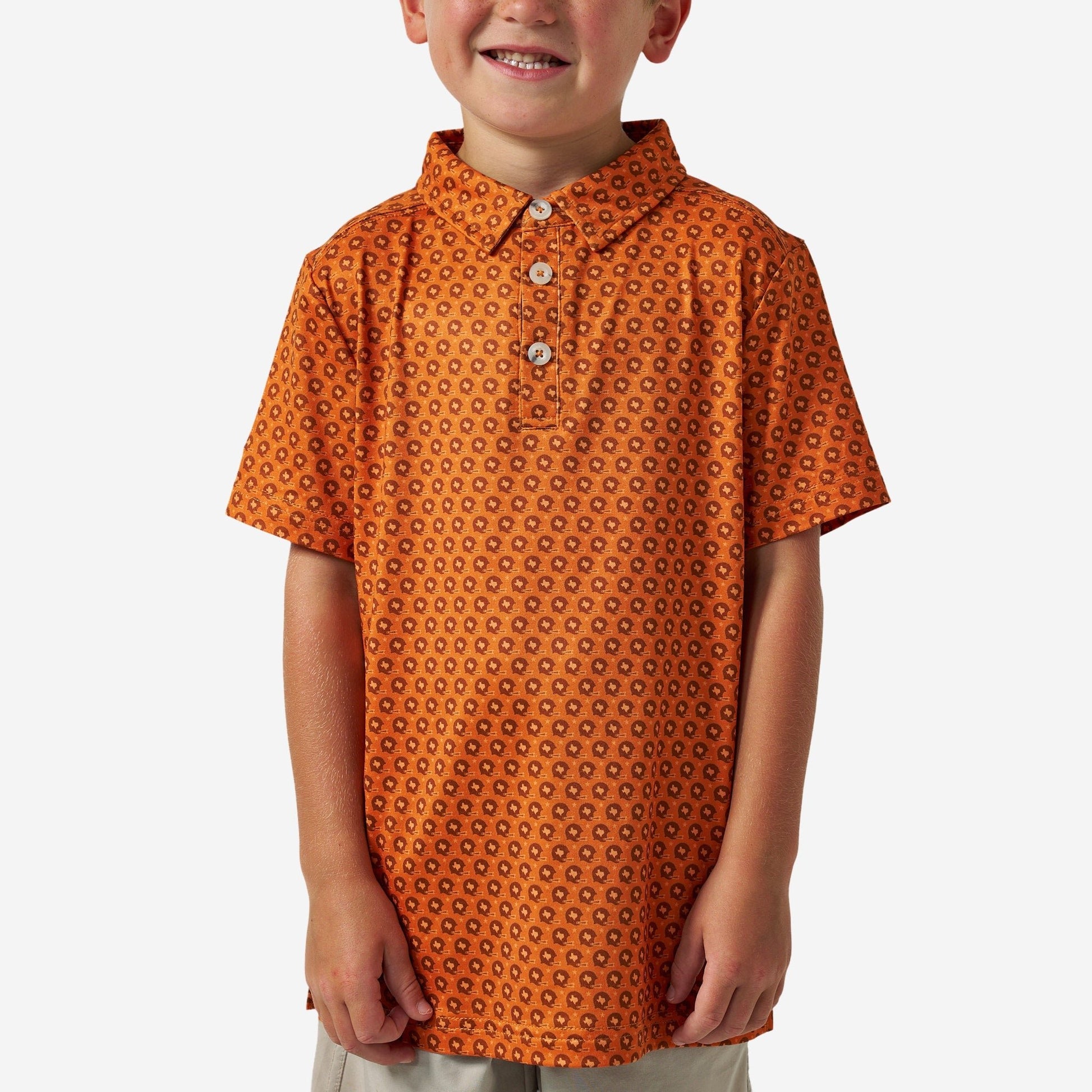 Burlebo Youth Orange Vintage Helmets Polo - Southern Soule Designs