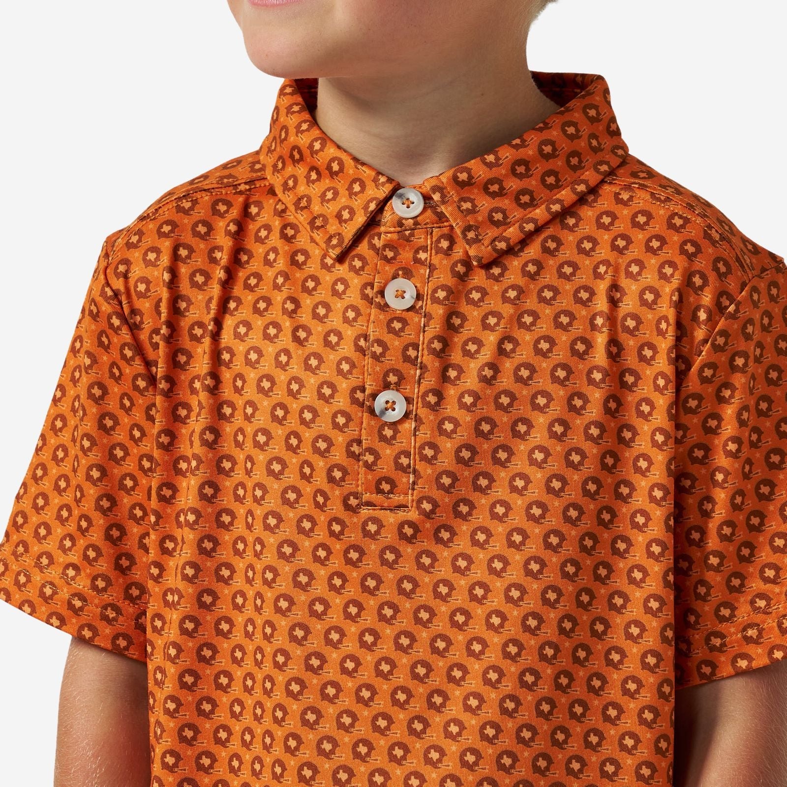 Burlebo Youth Orange Vintage Helmets Polo - Southern Soule Designs