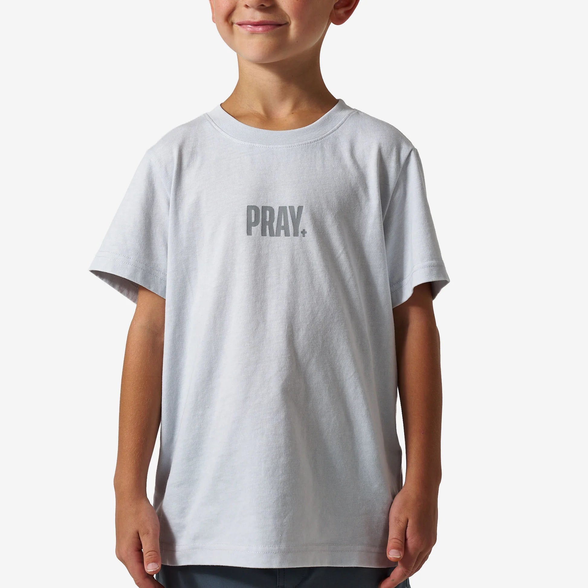Burlebo Youth Pray Light Gray Tee - Southern Soule Designs
