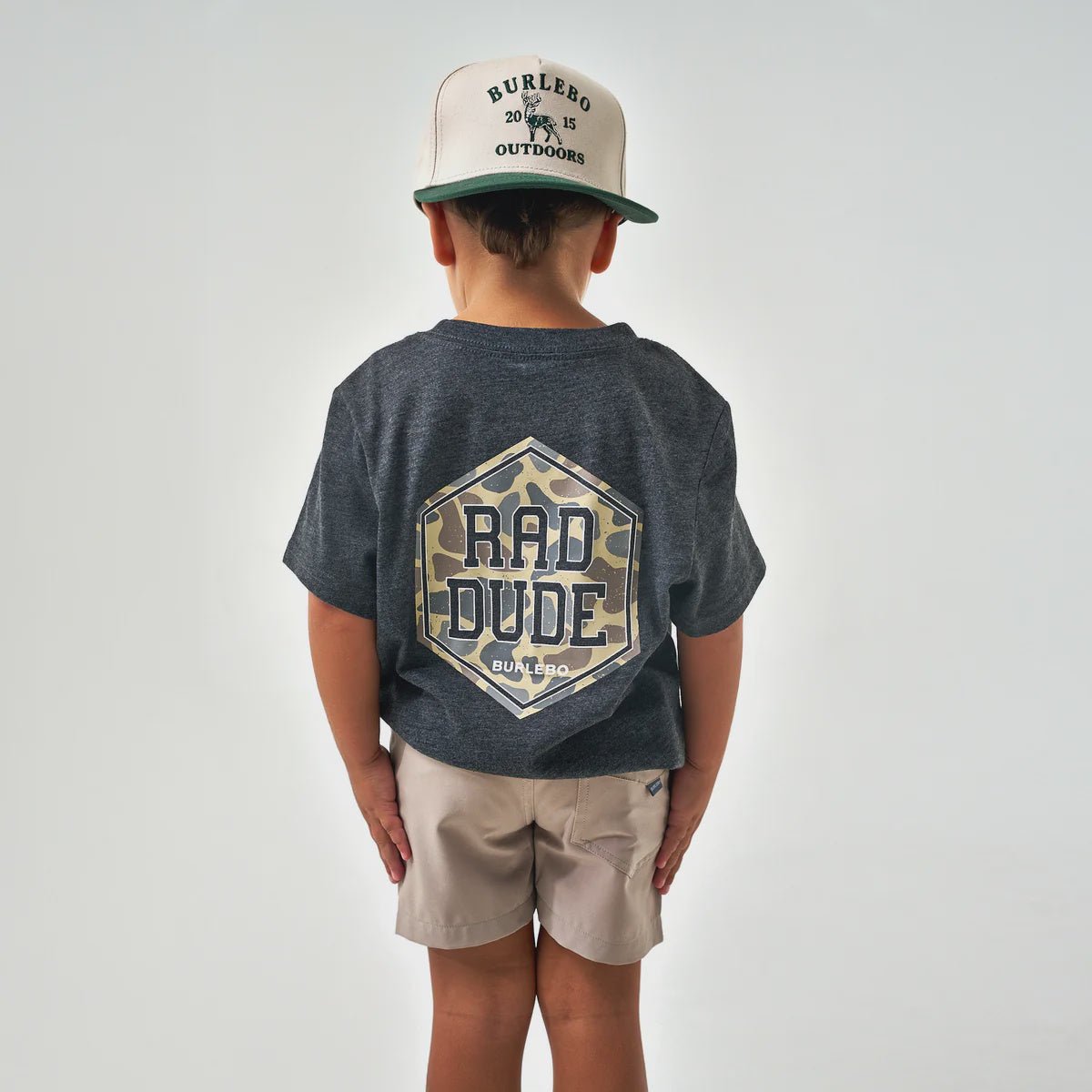 Burlebo Youth RAD DUDE Deer Camo Tee - Heather Black - Southern Soule Designs