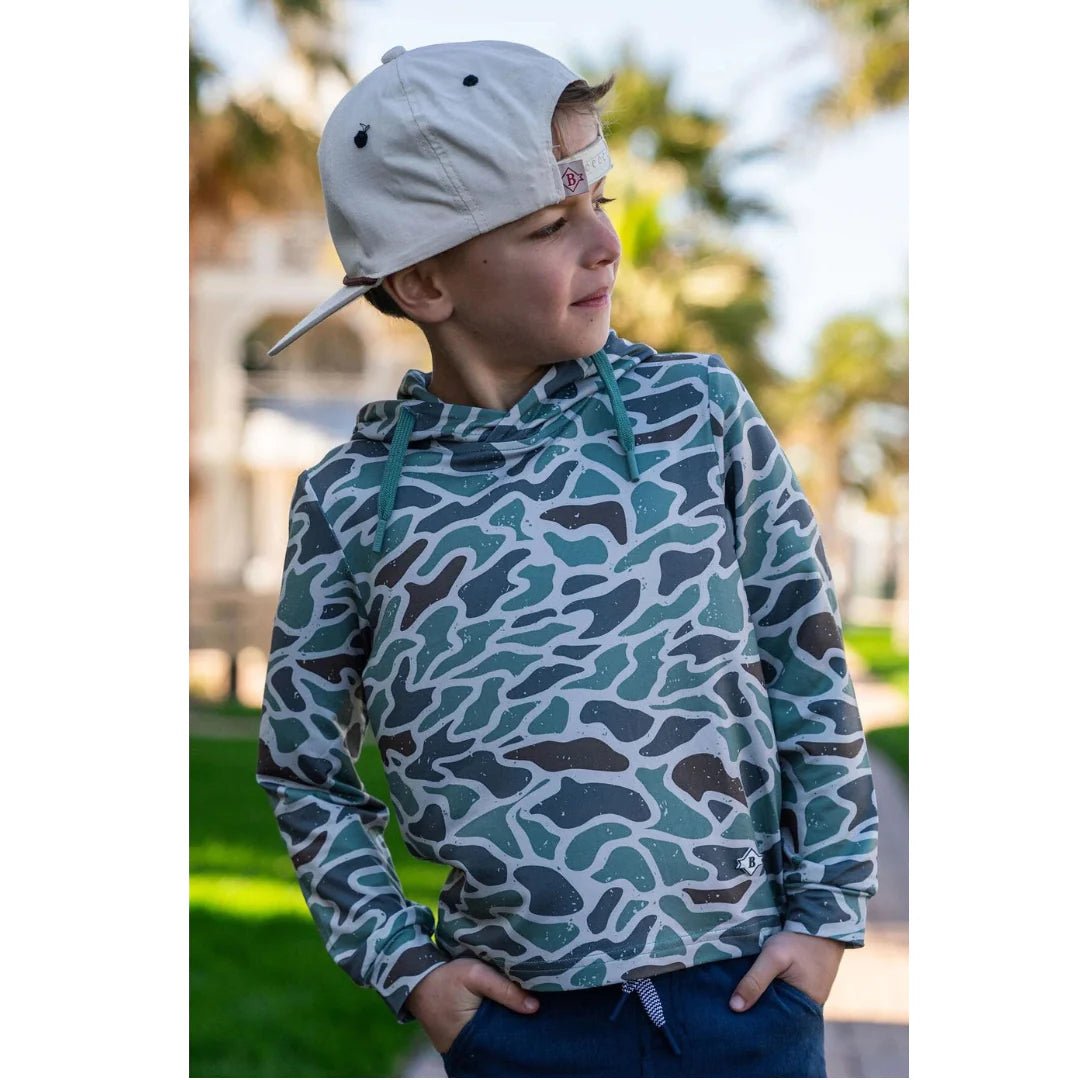 Burlebo Youth Retro Duck Camo Performance Hoodie - Southern Soule Designs