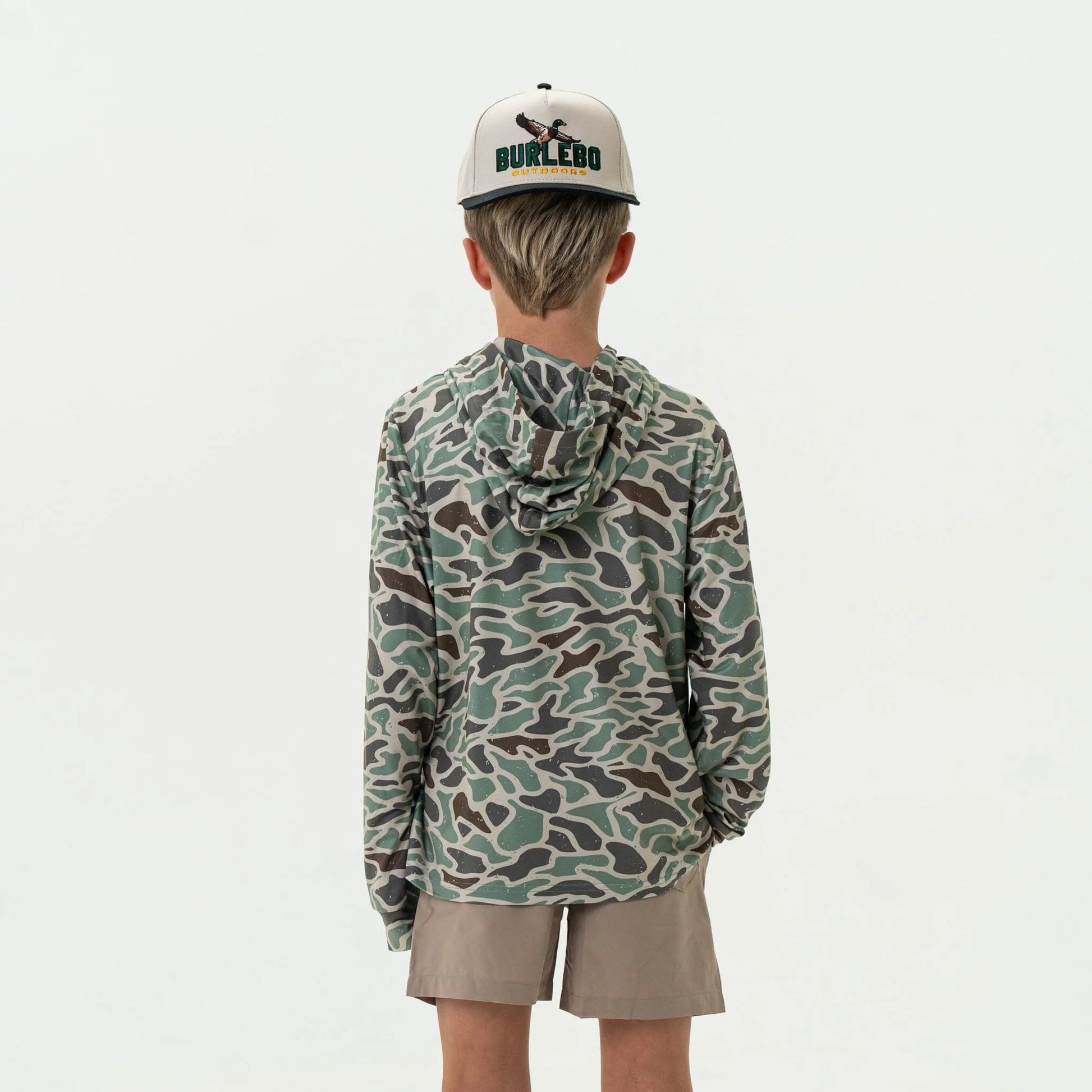 Burlebo Youth Retro Duck Camo Performance Hoodie - Southern Soule Designs