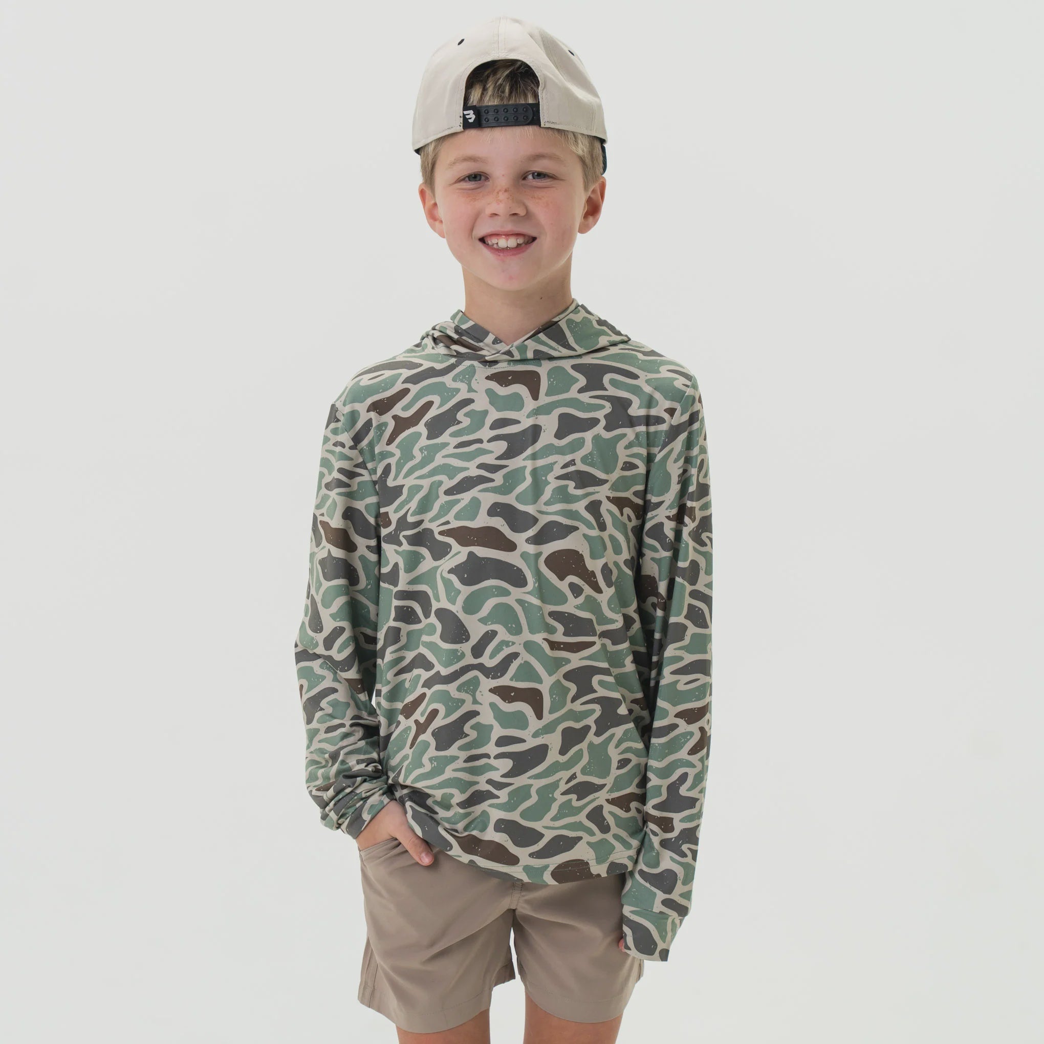 Burlebo Youth Retro Duck Camo Performance Hoodie - Southern Soule Designs