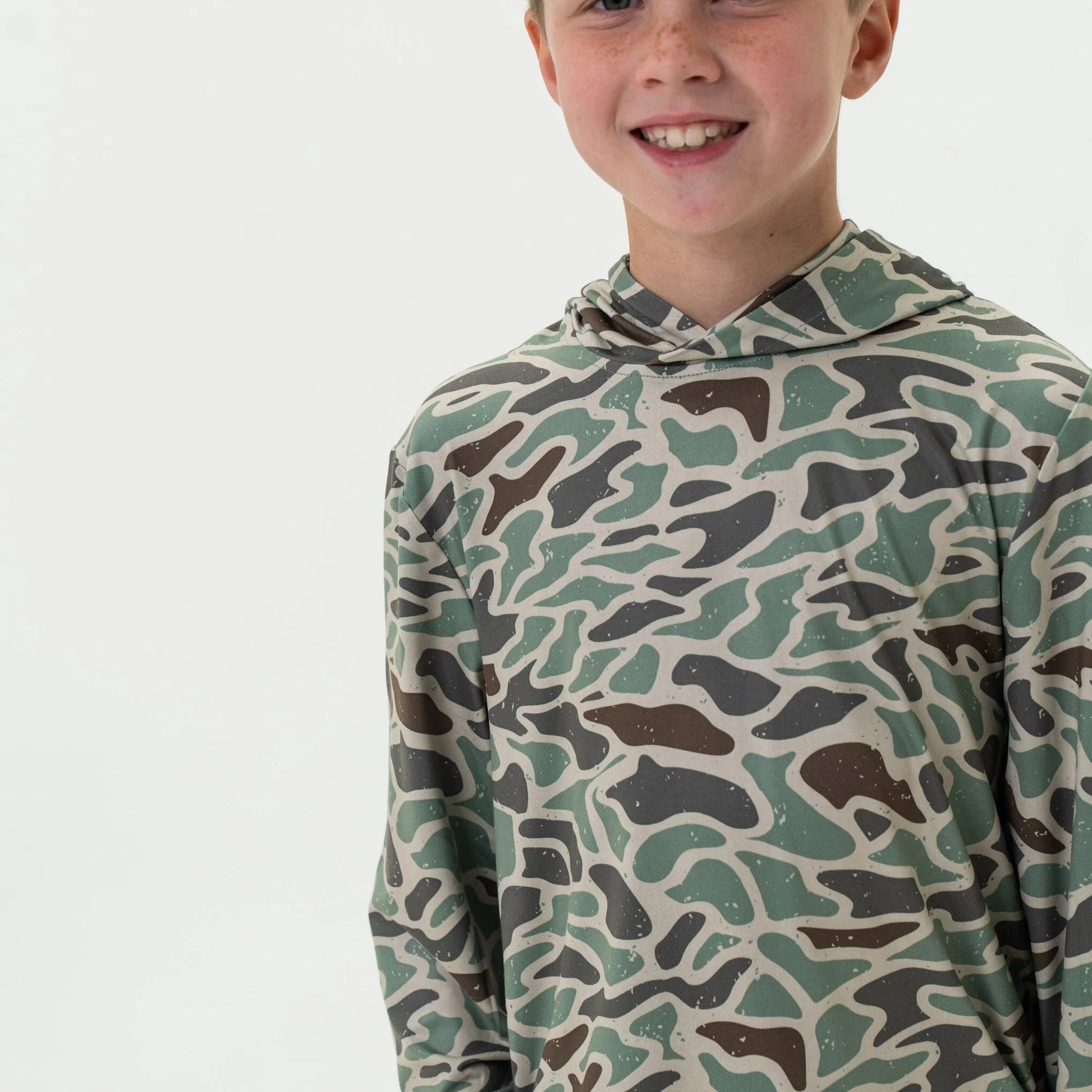 Burlebo Youth Retro Duck Camo Performance Hoodie - Southern Soule Designs