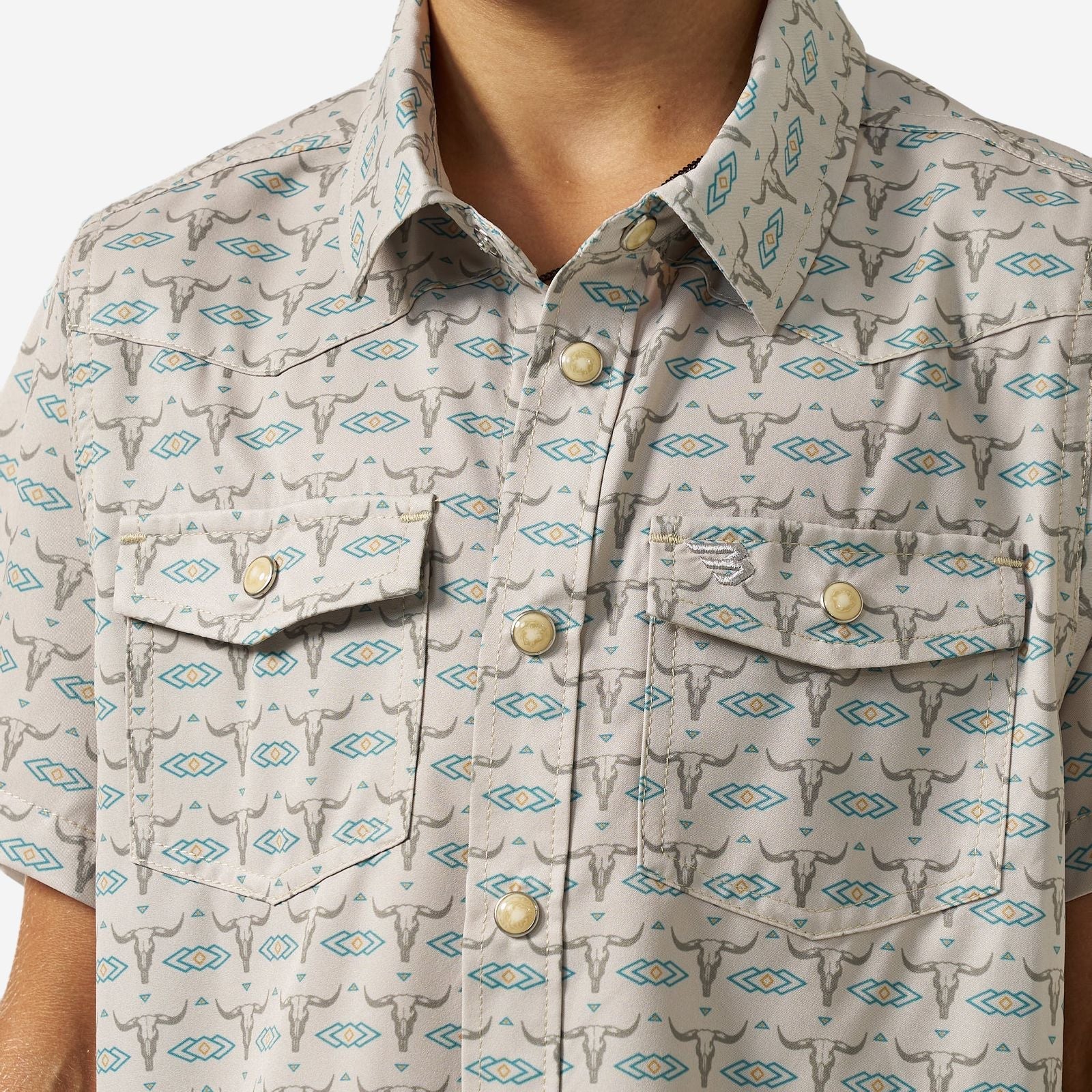 Burlebo Youth Skull Rancher Performance Western Shirt - Southern Soule Designs