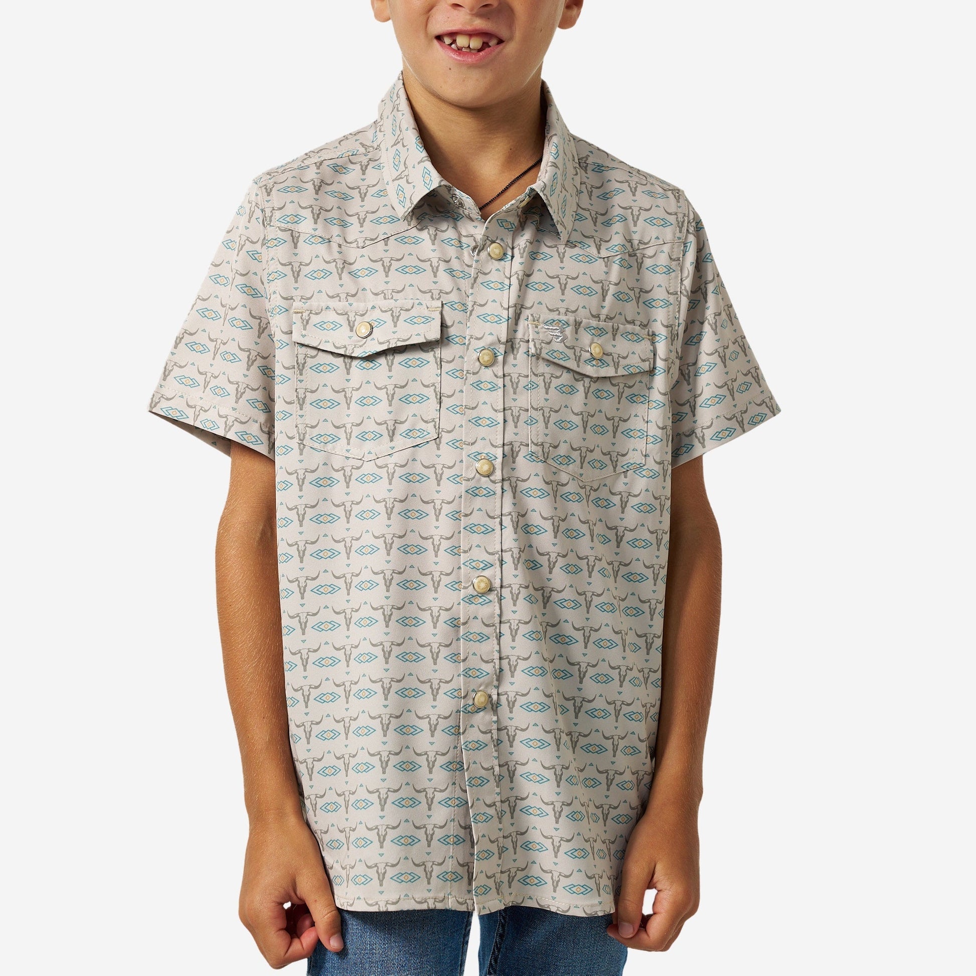 Burlebo Youth Skull Rancher Performance Western Shirt - Southern Soule Designs