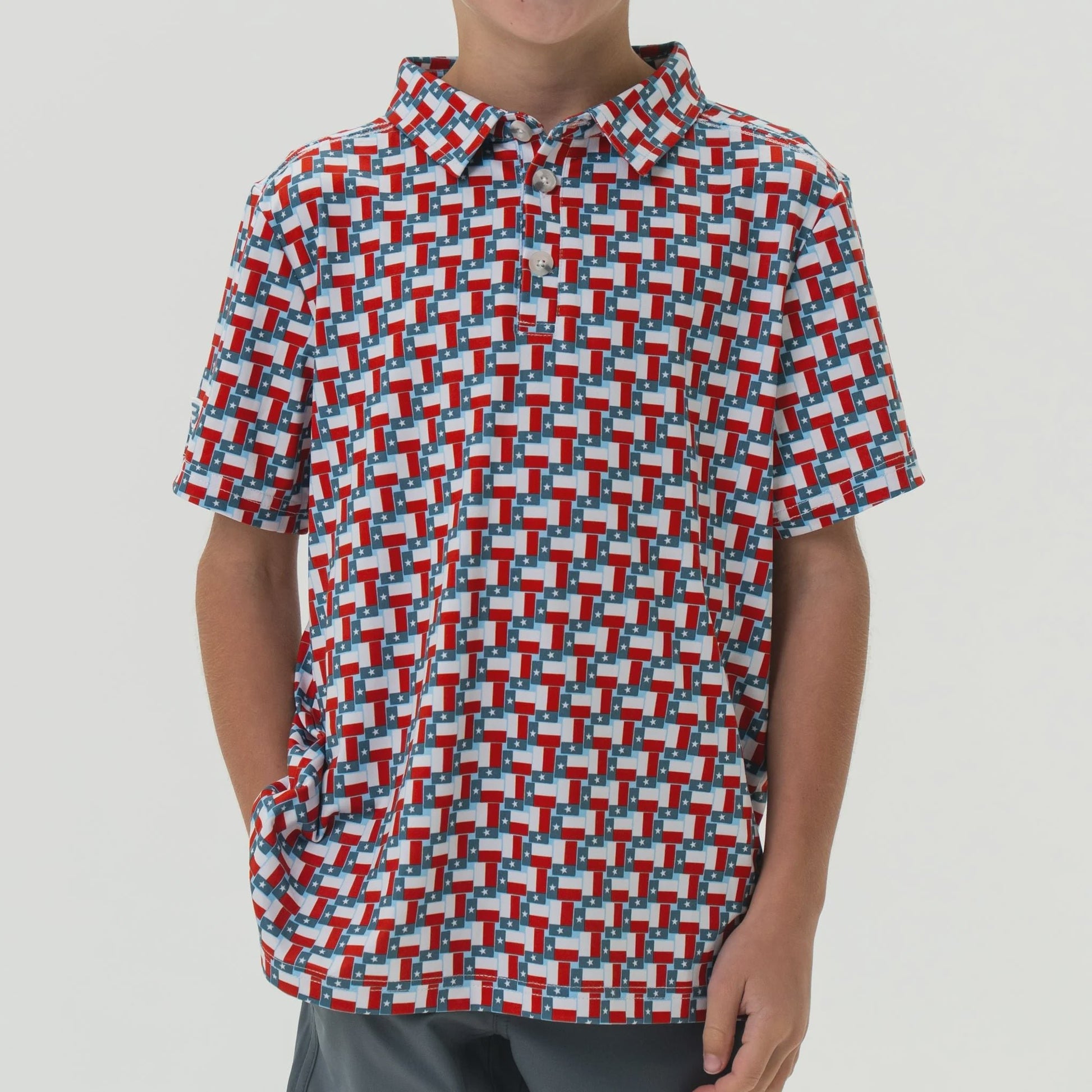 Burlebo Youth Texas Flags Polo - Southern Soule Designs