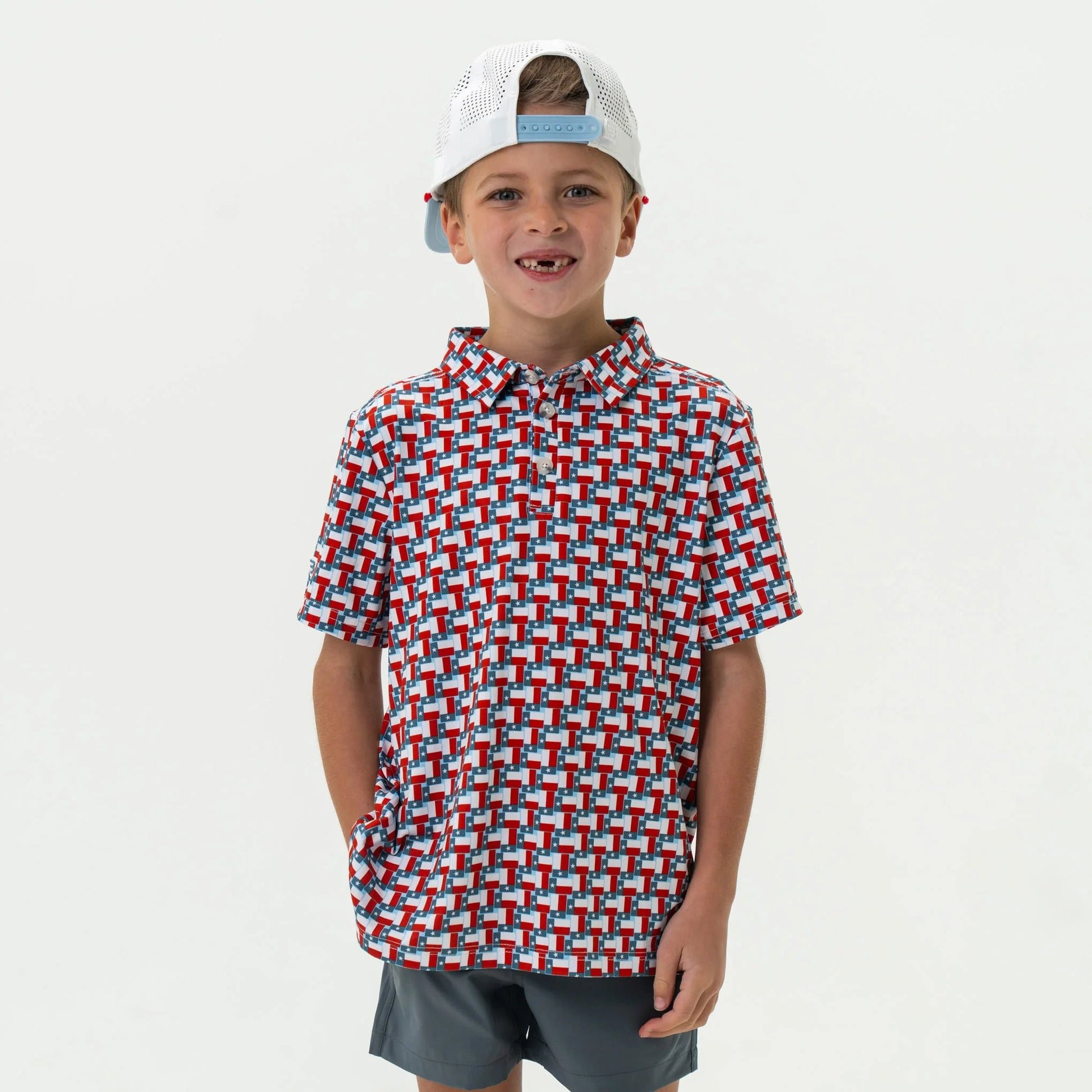 Burlebo Youth Texas Flags Polo - Southern Soule Designs