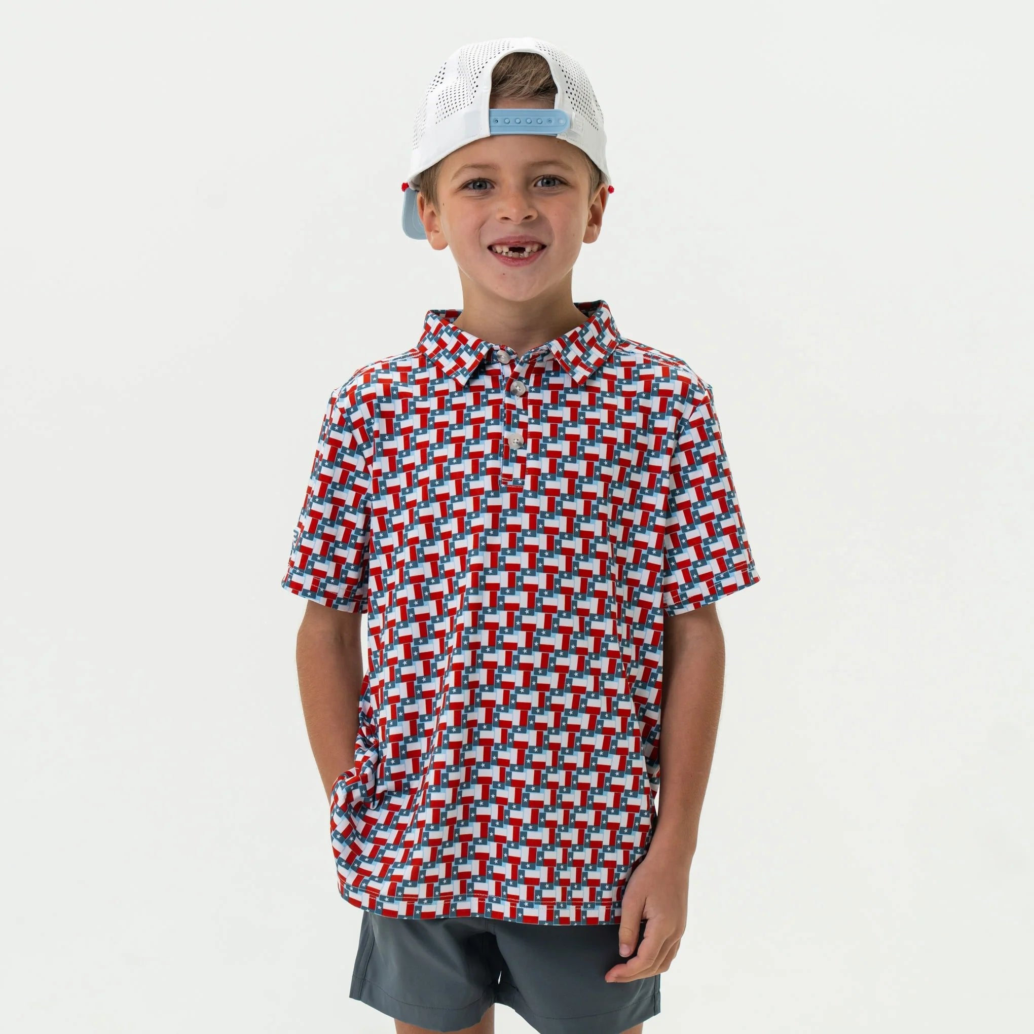 Burlebo Youth Texas Flags Polo - Southern Soule Designs