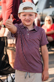 Burlebo Youth Texas Maroon & Grey Polo - Southern Soule Designs
