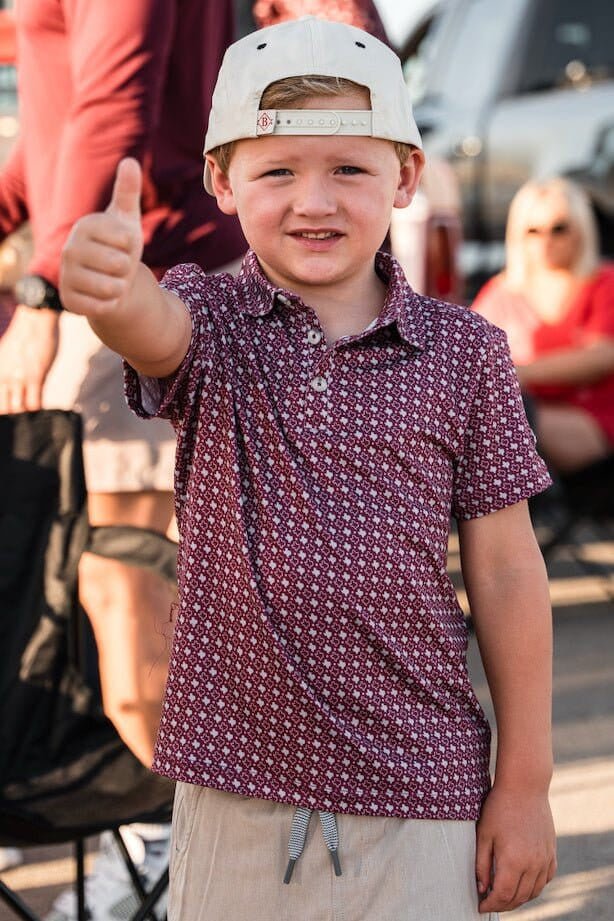 Burlebo Youth Texas Maroon & Grey Polo - Southern Soule Designs