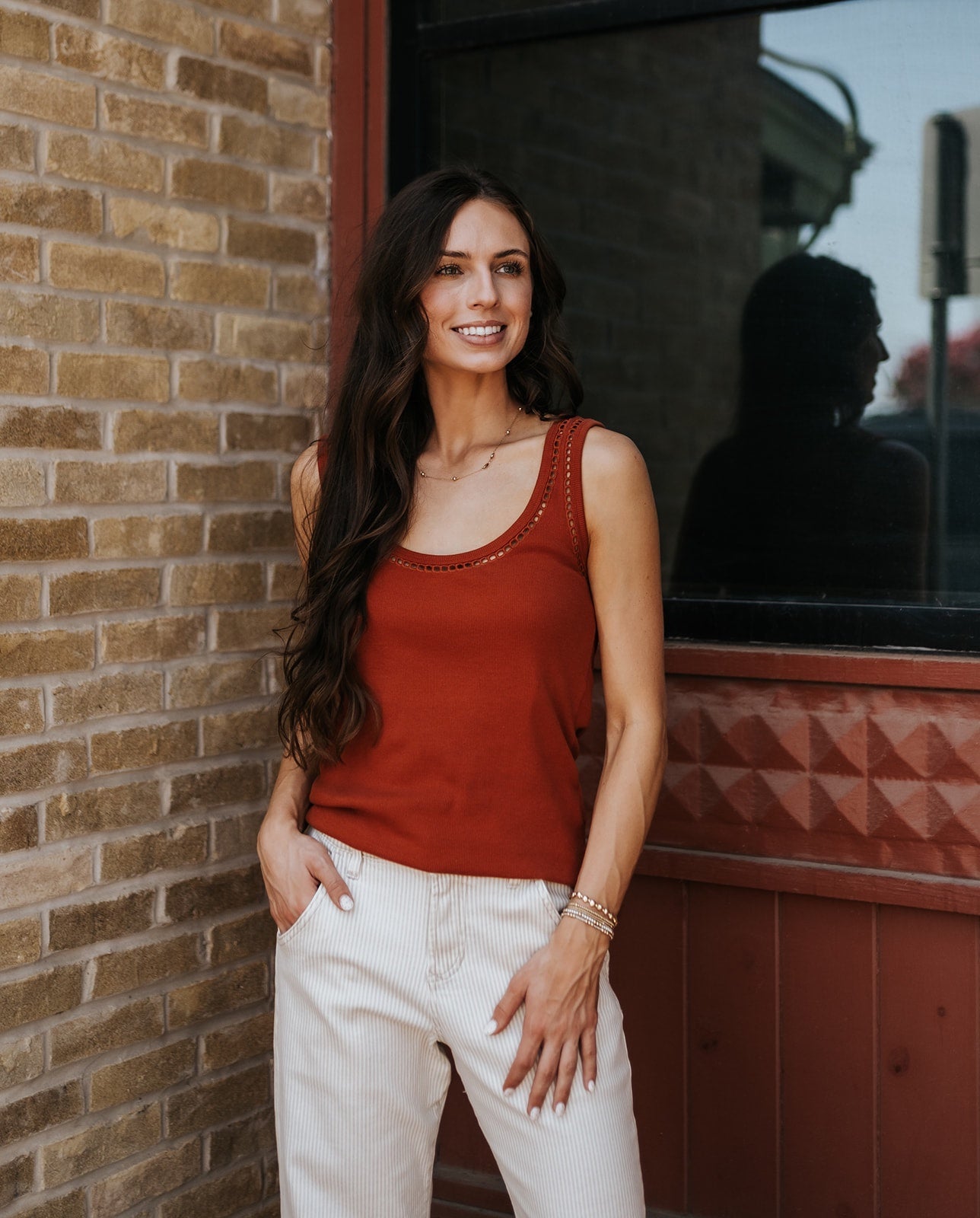 Burnt Brick Sloane Scoop Neck Tank - Southern Soule Designs