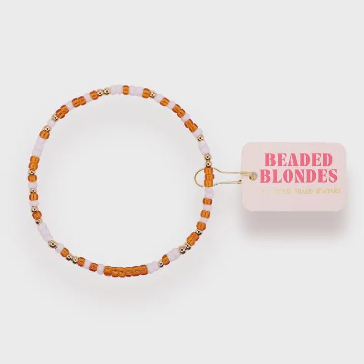 Burnt Orange and White Sprinkle Bracelet - Southern Soule Designs