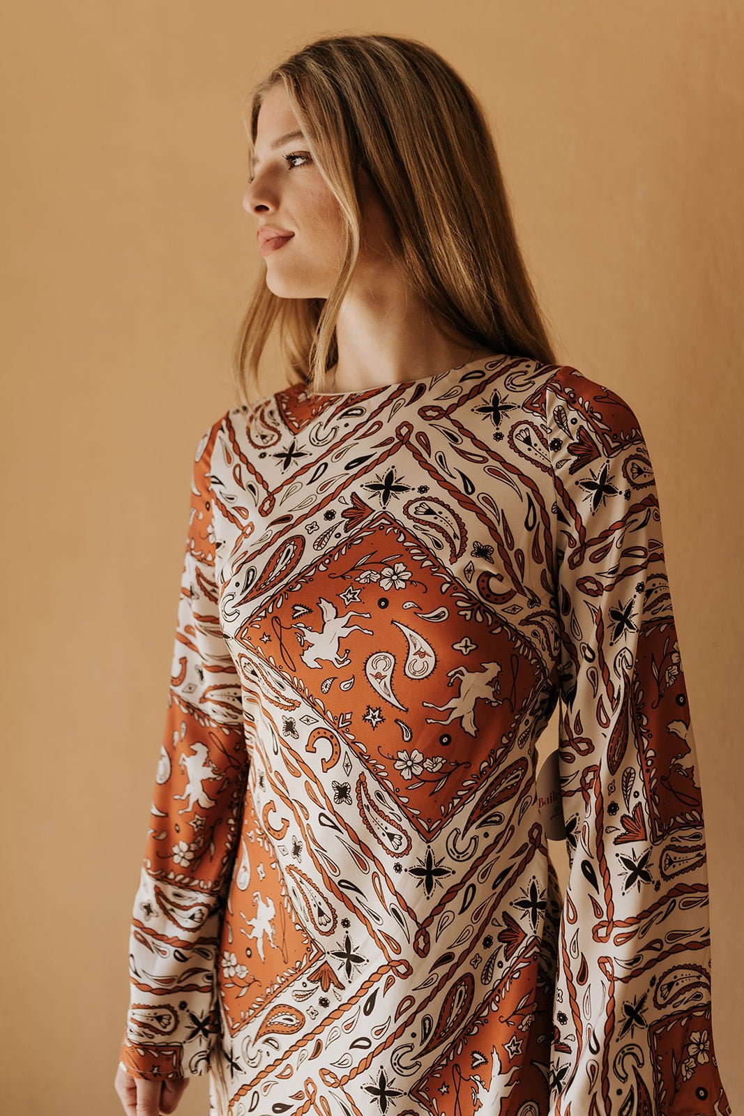 Burnt Orange Open Back Long Sleeve Dress BRD2499 - 19 - Southern Soule Designs