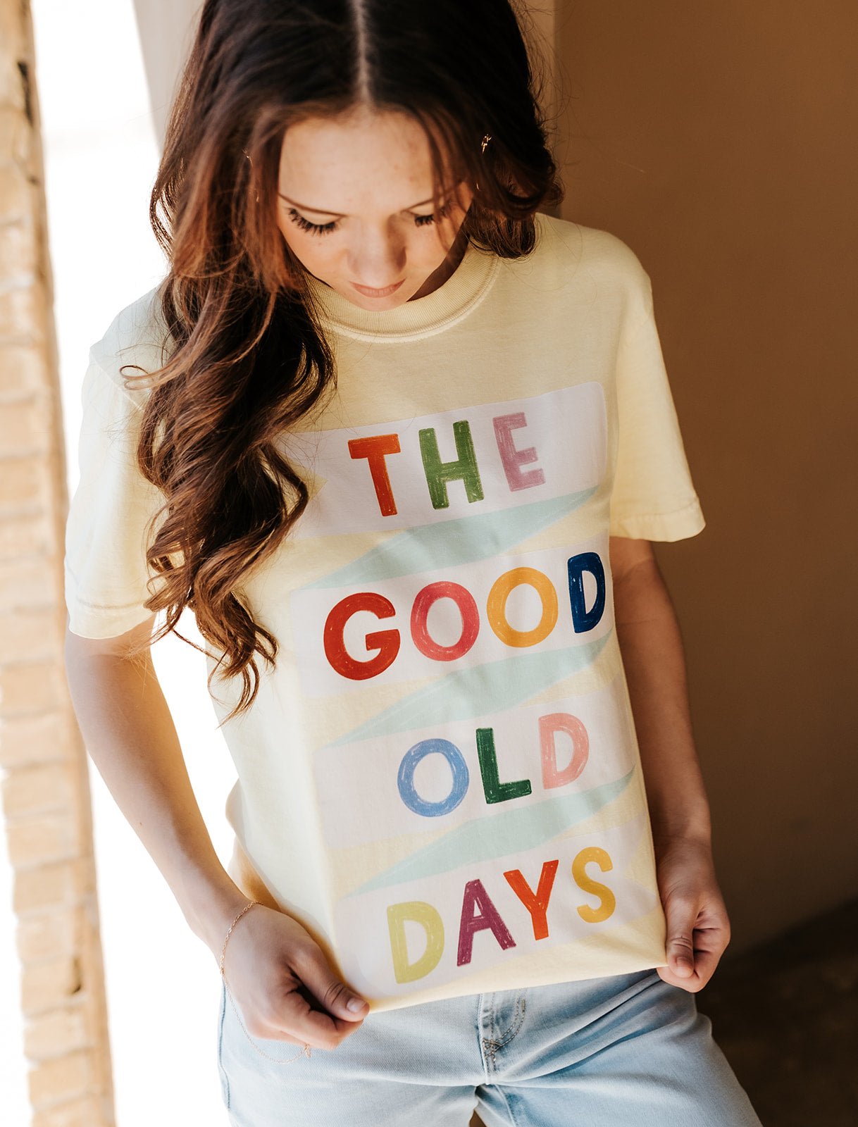 Butter Yellow Good Old Days Tee - Southern Soule Designs