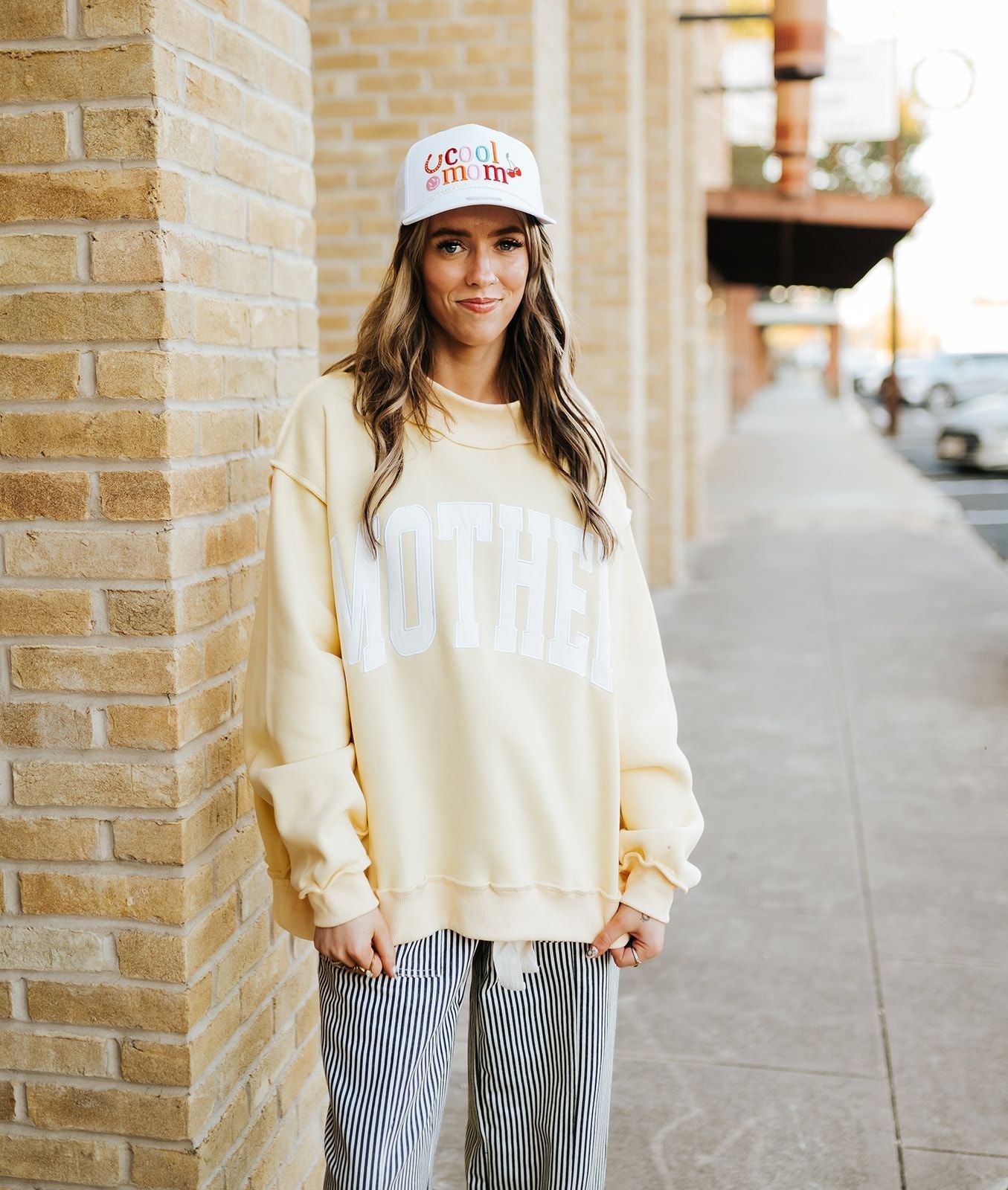 Butter Yellow Mother Mother Mock Neck Sweatshirt IT2594E - Southern Soule Designs