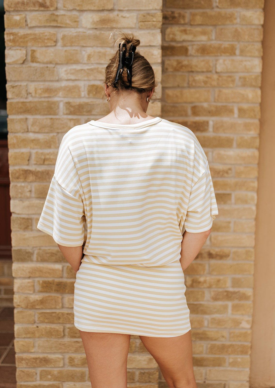 Butter/White Stripe T-Shirt IT6334 - Southern Soule Designs