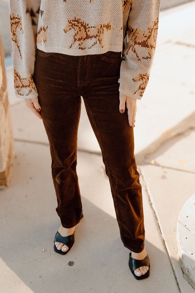 BW1PD04756 Brown Corduroy Bargain Modest Boot - Southern Soule Designs