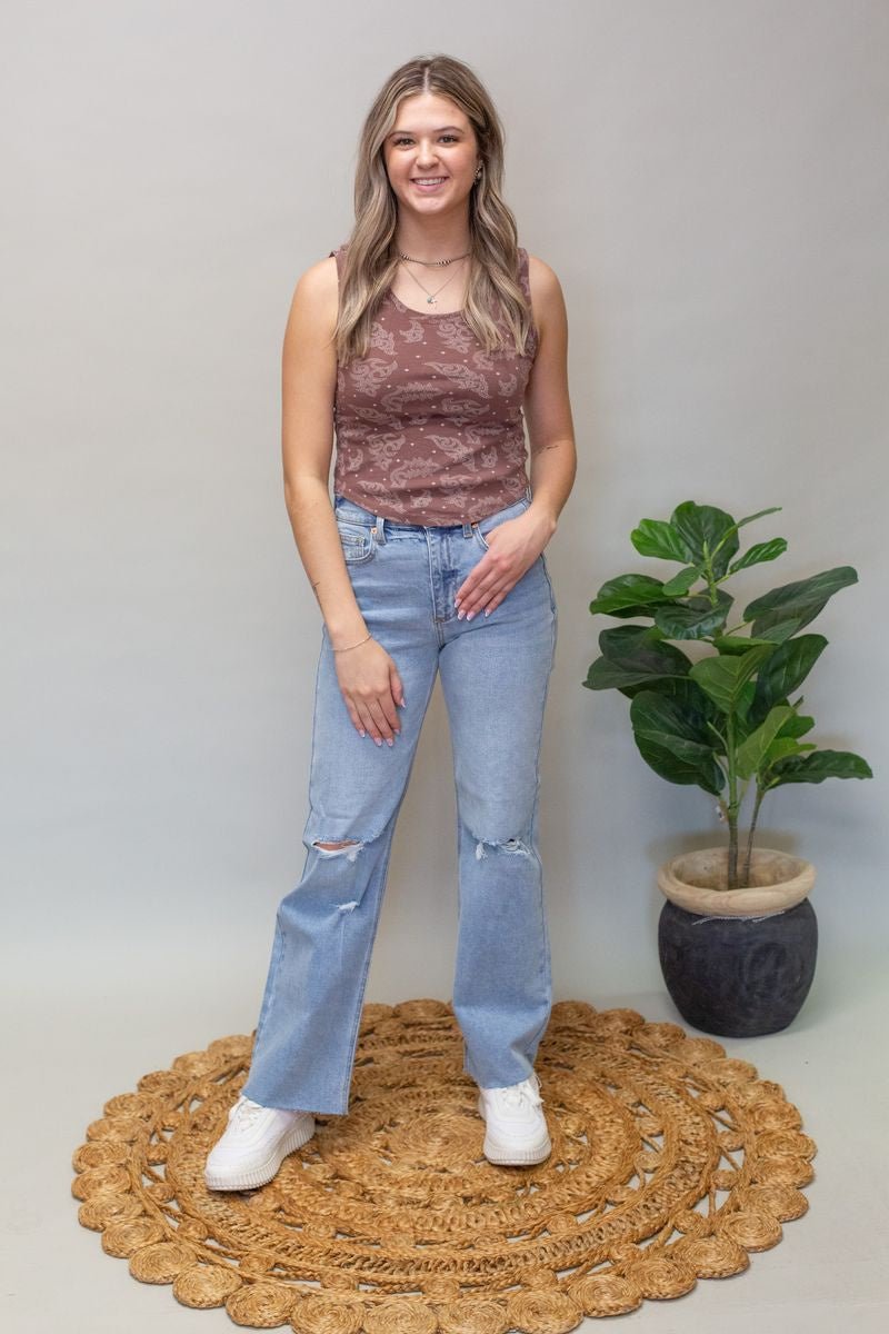 BW20T03904 Brown Tank - Southern Soule Designs