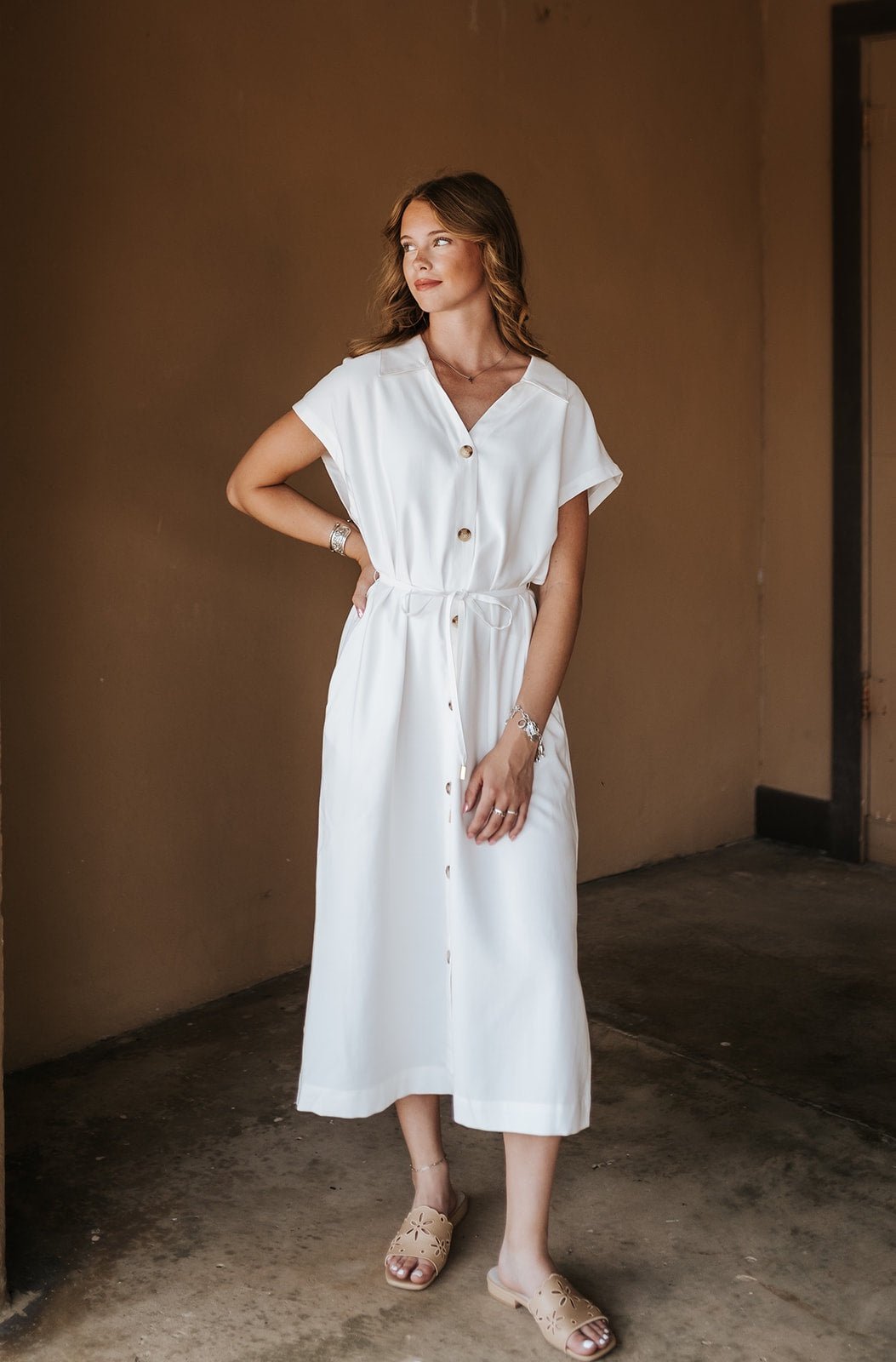 BY Dalano Marshmallow Belt Dress 20818797 - Southern Soule Designs