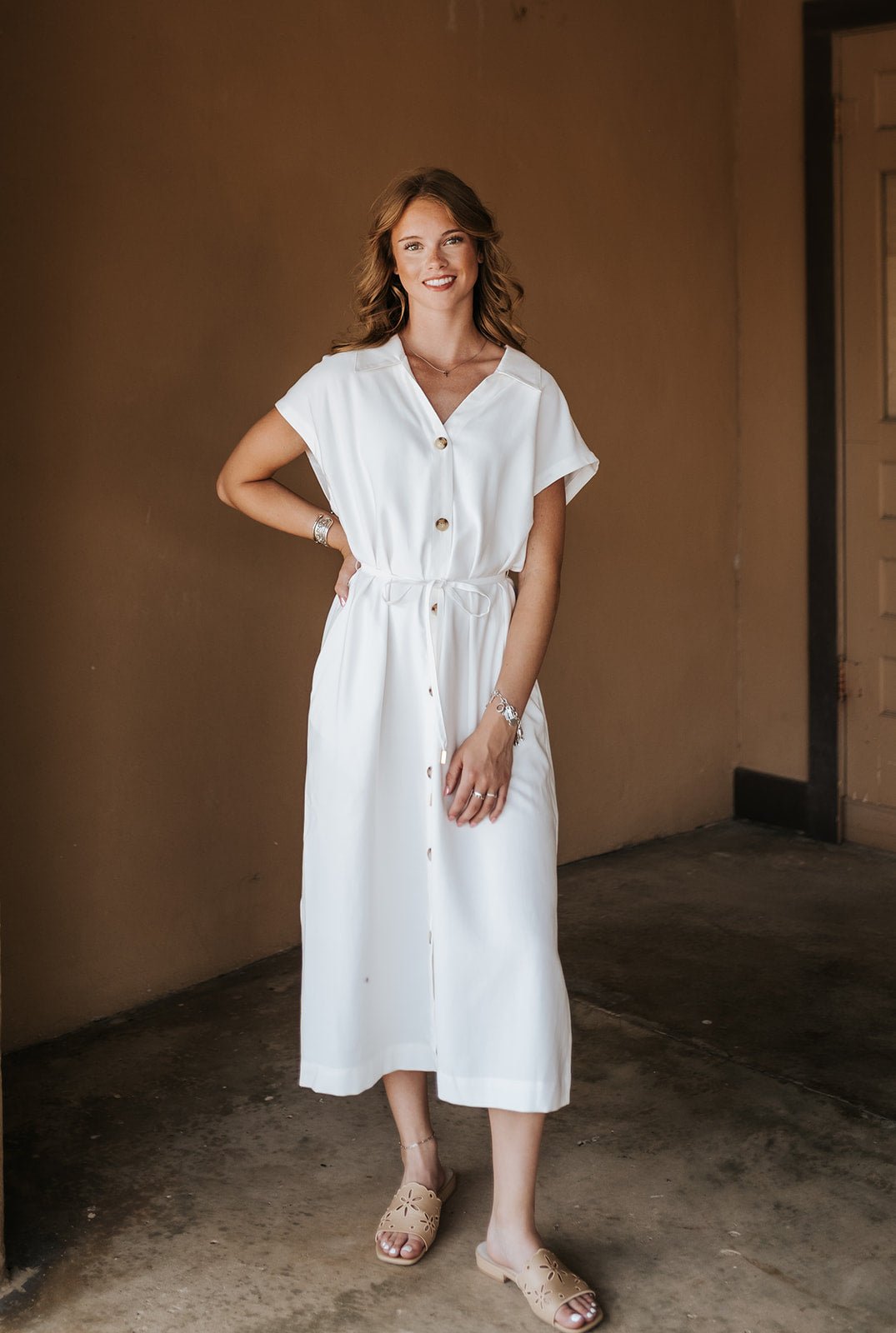 BY Dalano Marshmallow Belt Dress 20818797 - Southern Soule Designs