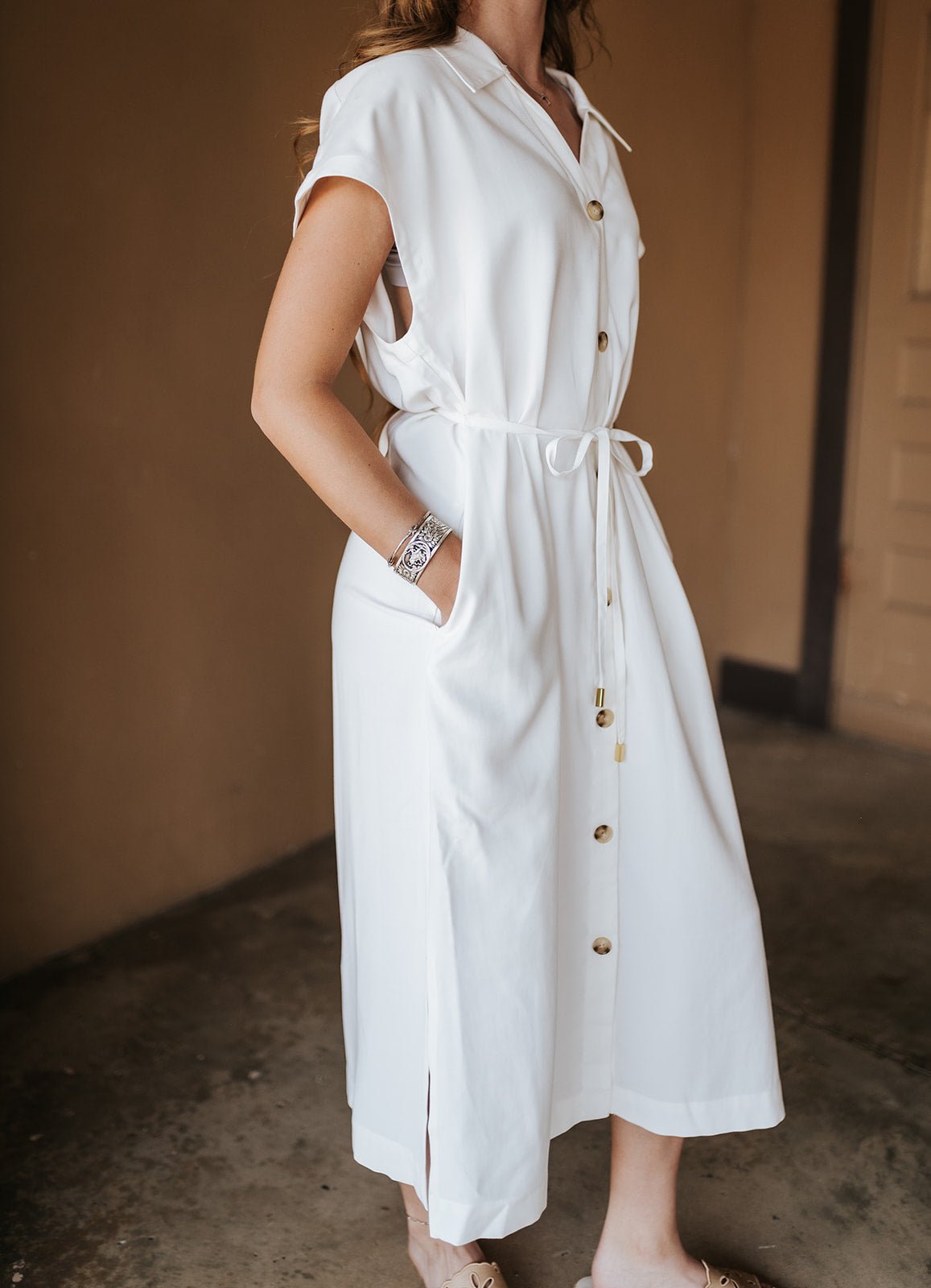 BY Dalano Marshmallow Belt Dress 20818797 - Southern Soule Designs
